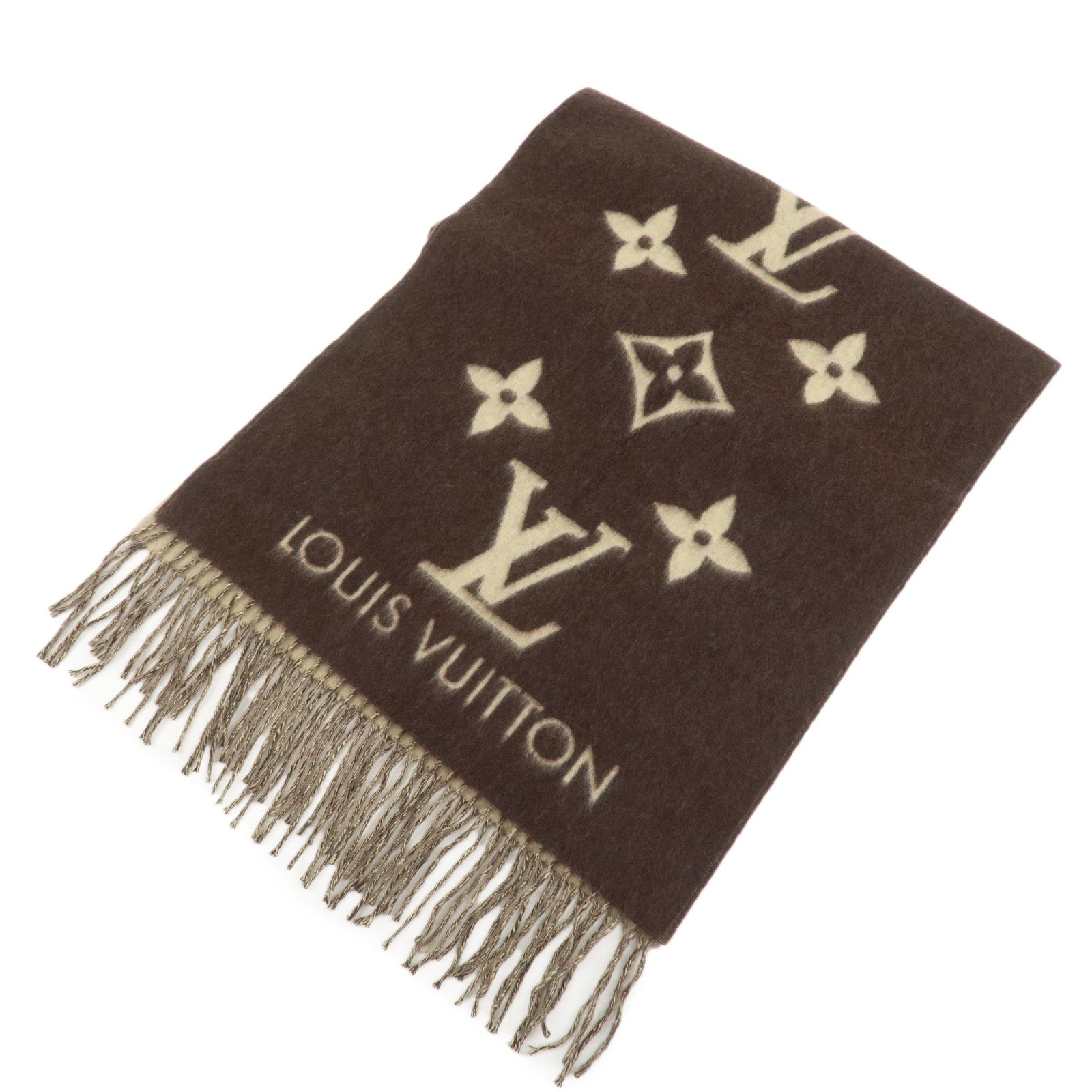 Louis Vuitton Echarpe Reykjavik Cashmere100% Scarf Brown