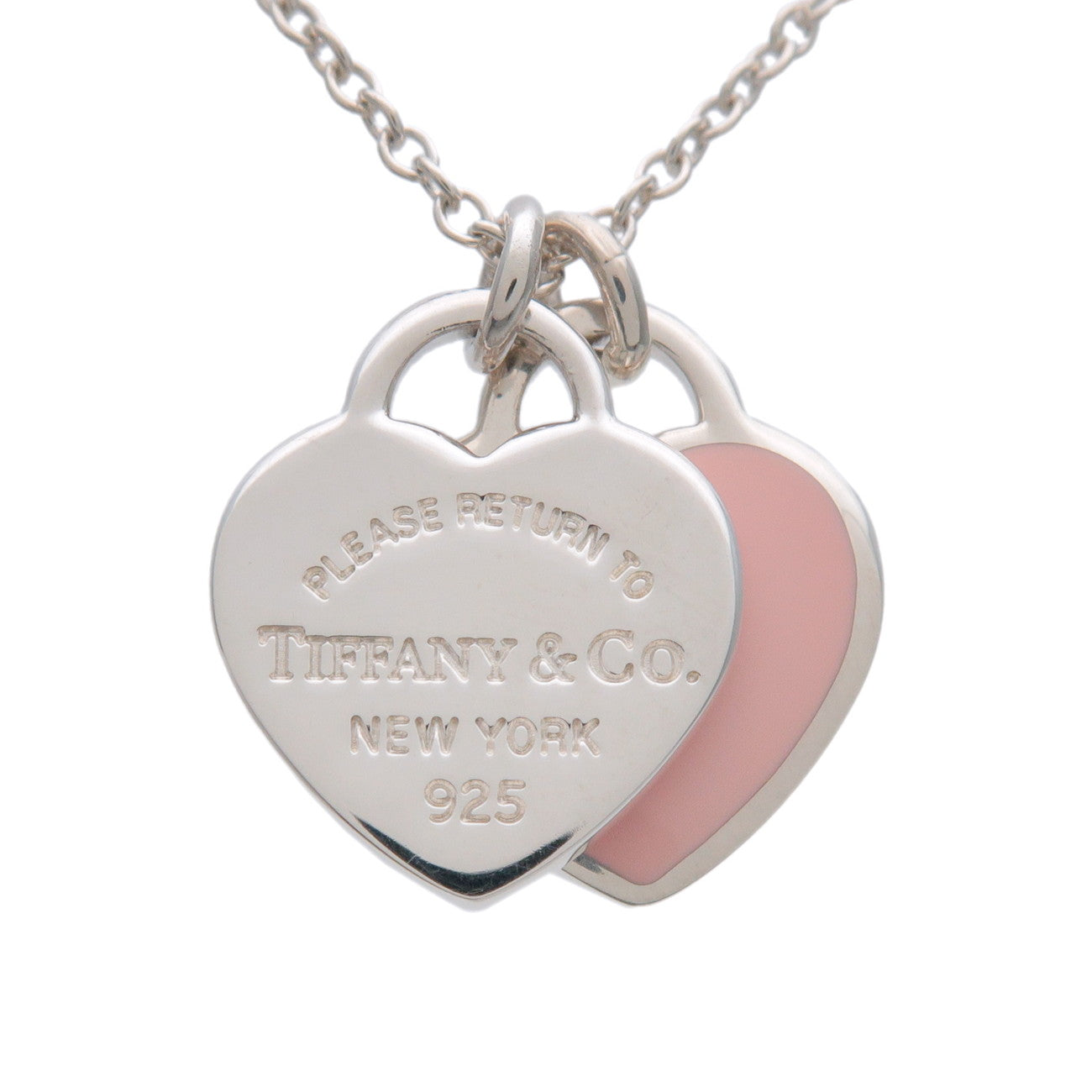 Tiffany & Co Return to Tiffany Mini Double Heart Tag Necklace SV925