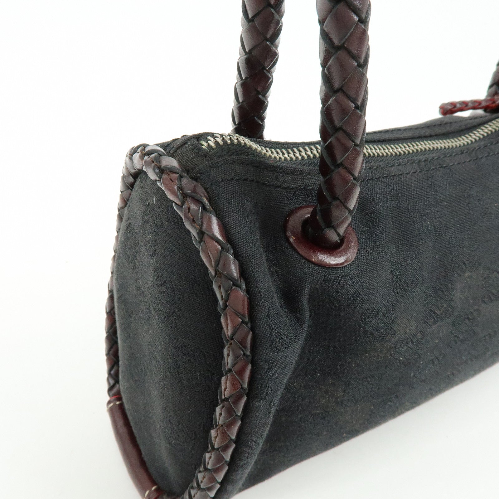 LOEWE Anagram Leather Mini Hand Bag Black Dark Brown