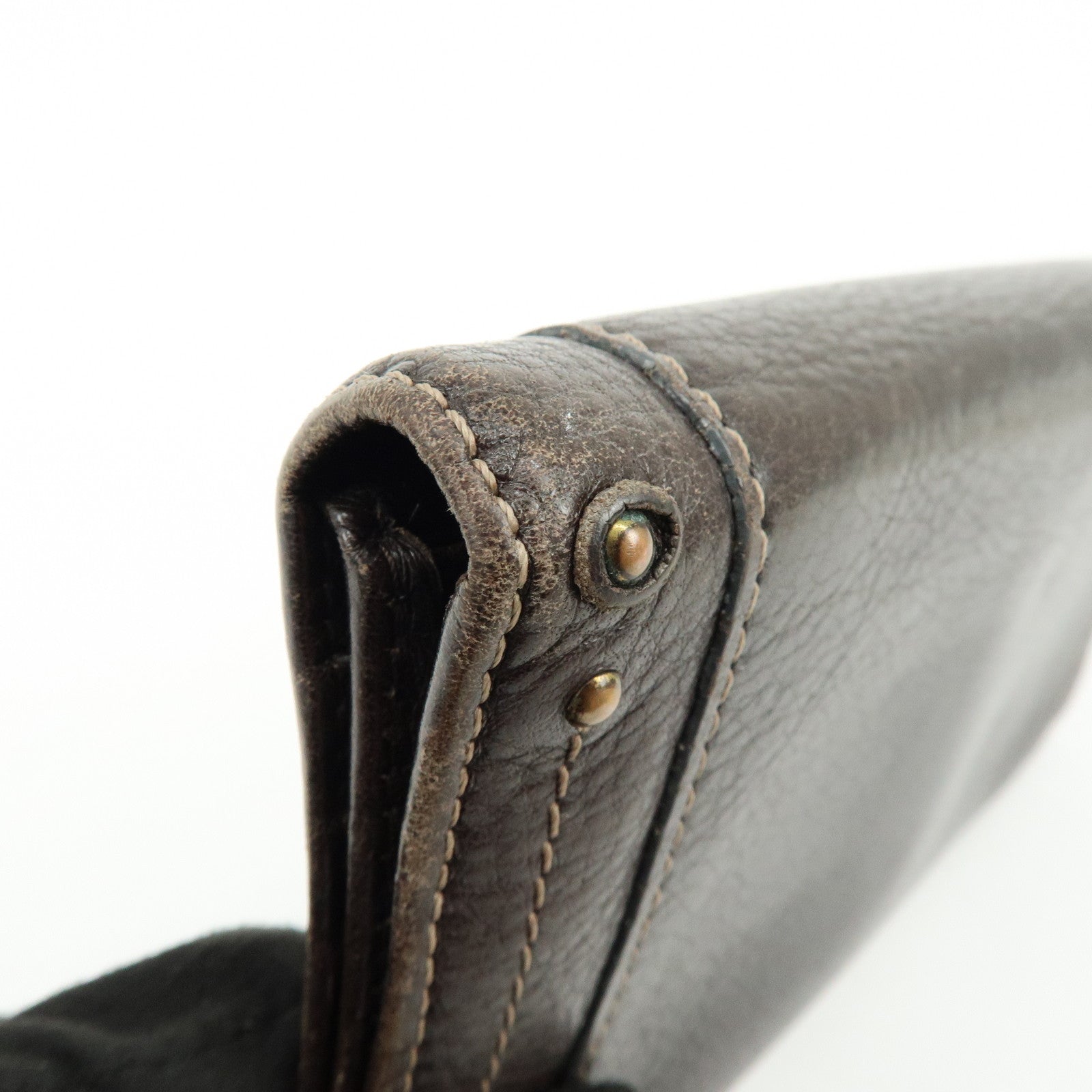 Chloe Paddington Leather Long Flap Wallet Dark Brown