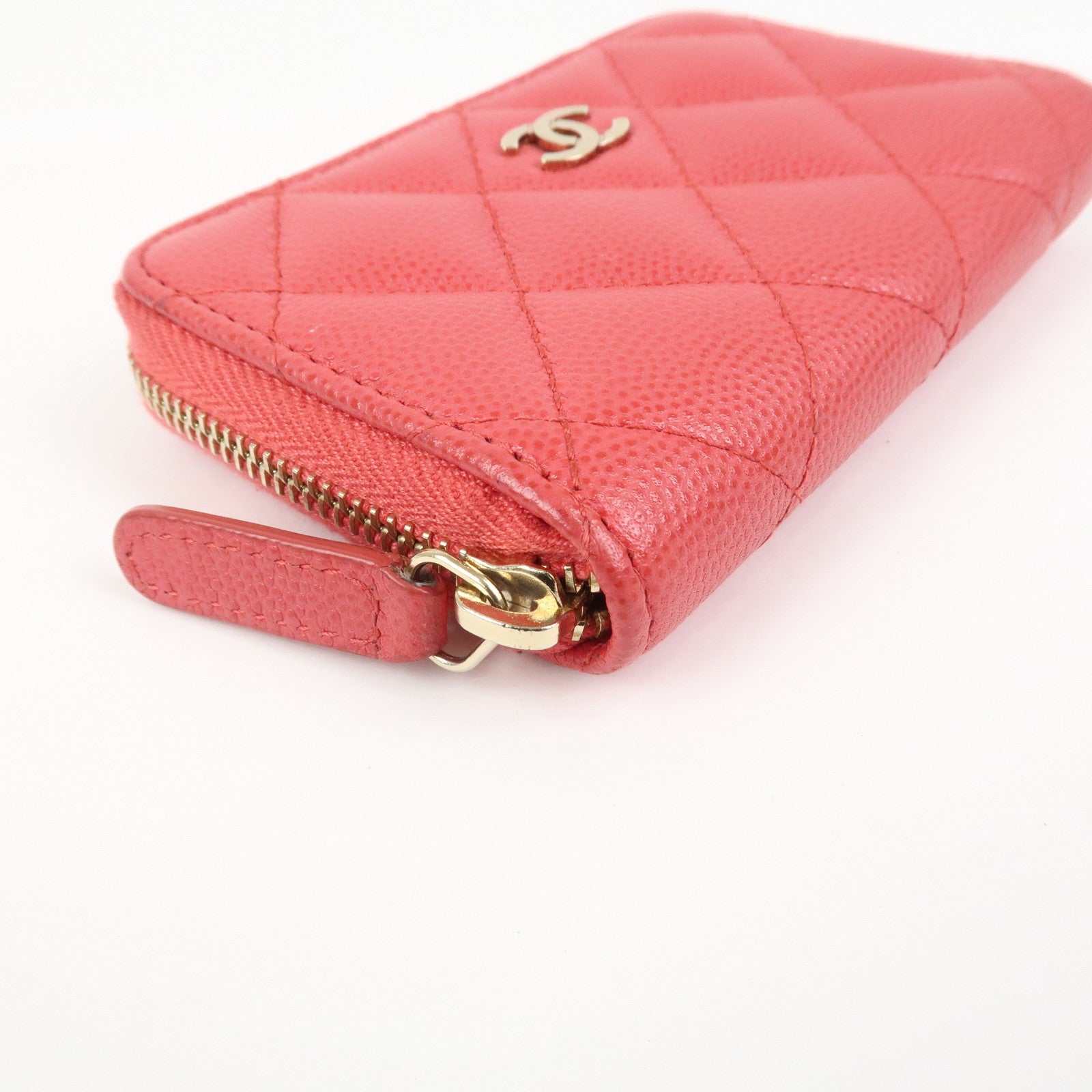 CHANEL COCO Mark Matelasse Caviarskin Classic Zippy CoinCase AP0216