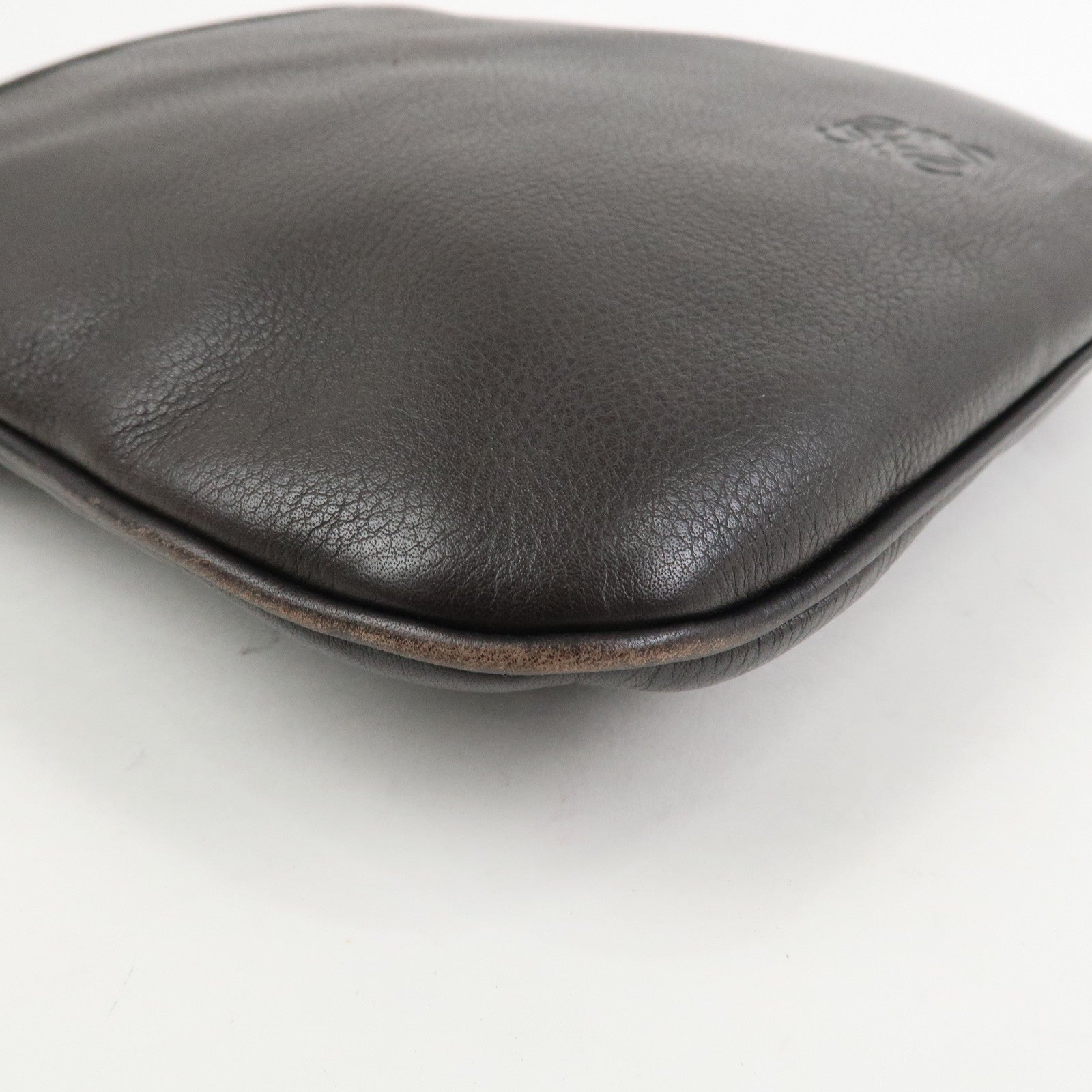 LOEWE Anagram Leather Shoulder Bag Crossbody Bag Dark Brown