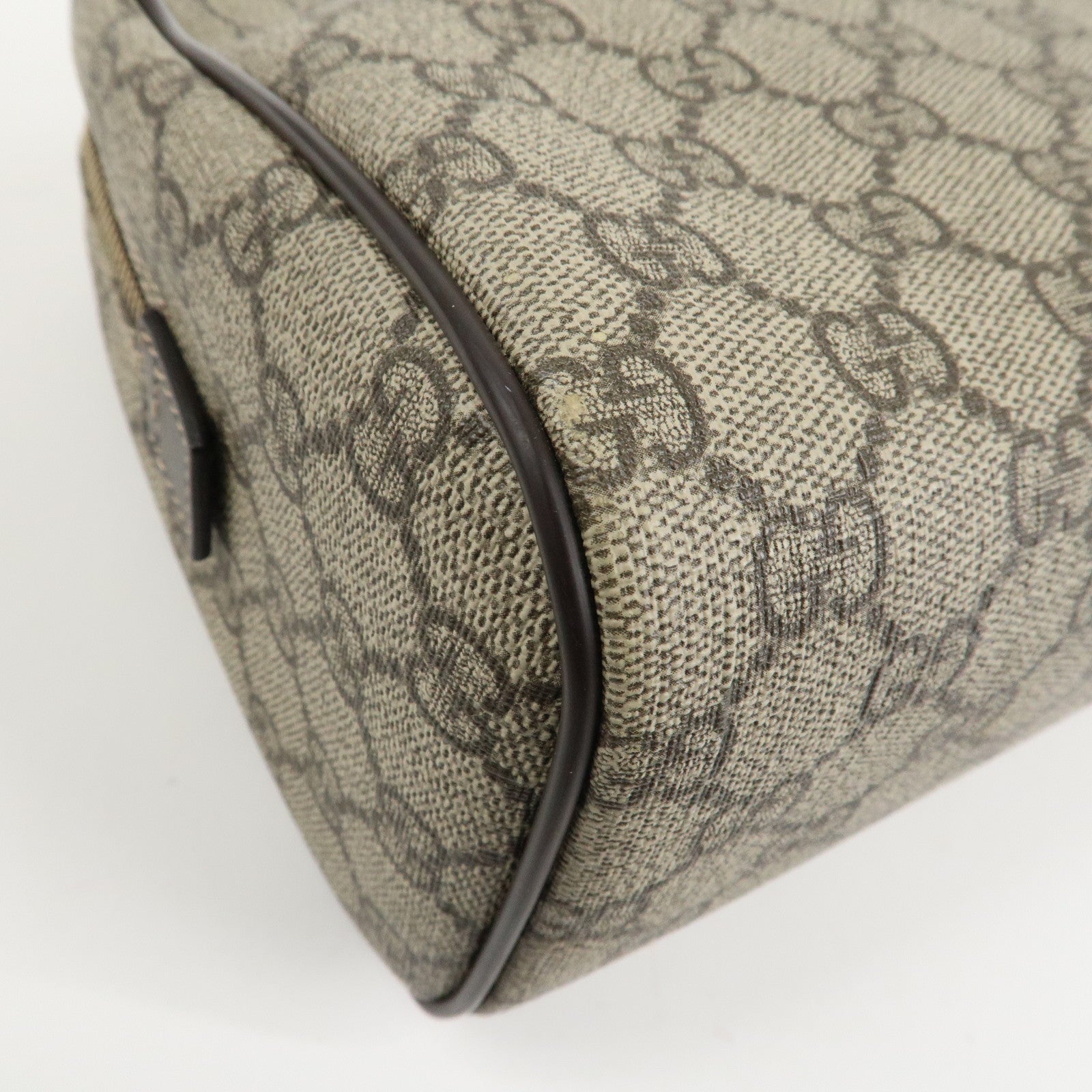 GUCCI GG Supreme Leather Clutch Bag Pouch Beige 189818 Used