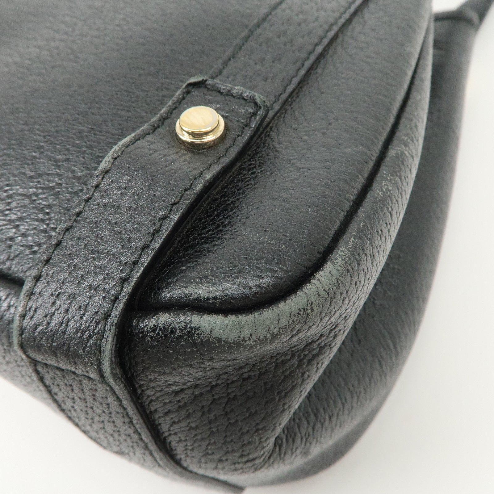 GUCCI Abbey Leather Tote Bag Hand Bag Black 130736