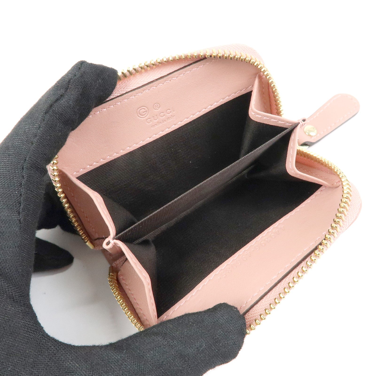 GUCCI Microguccissima Leather Coin Case Coin Purse Pink 449896