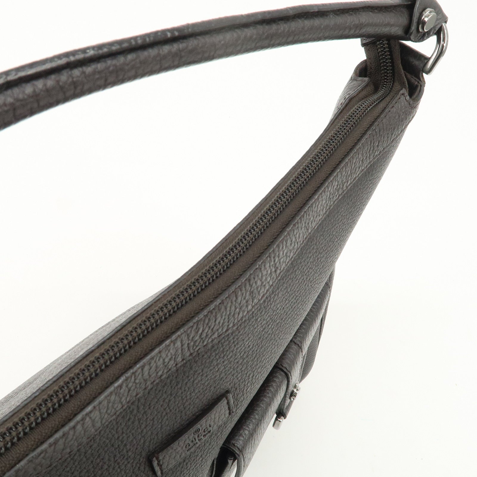 GUCCI Abbey Leather Shoulder Bag Hand Bag Dark Brown 293581 Used