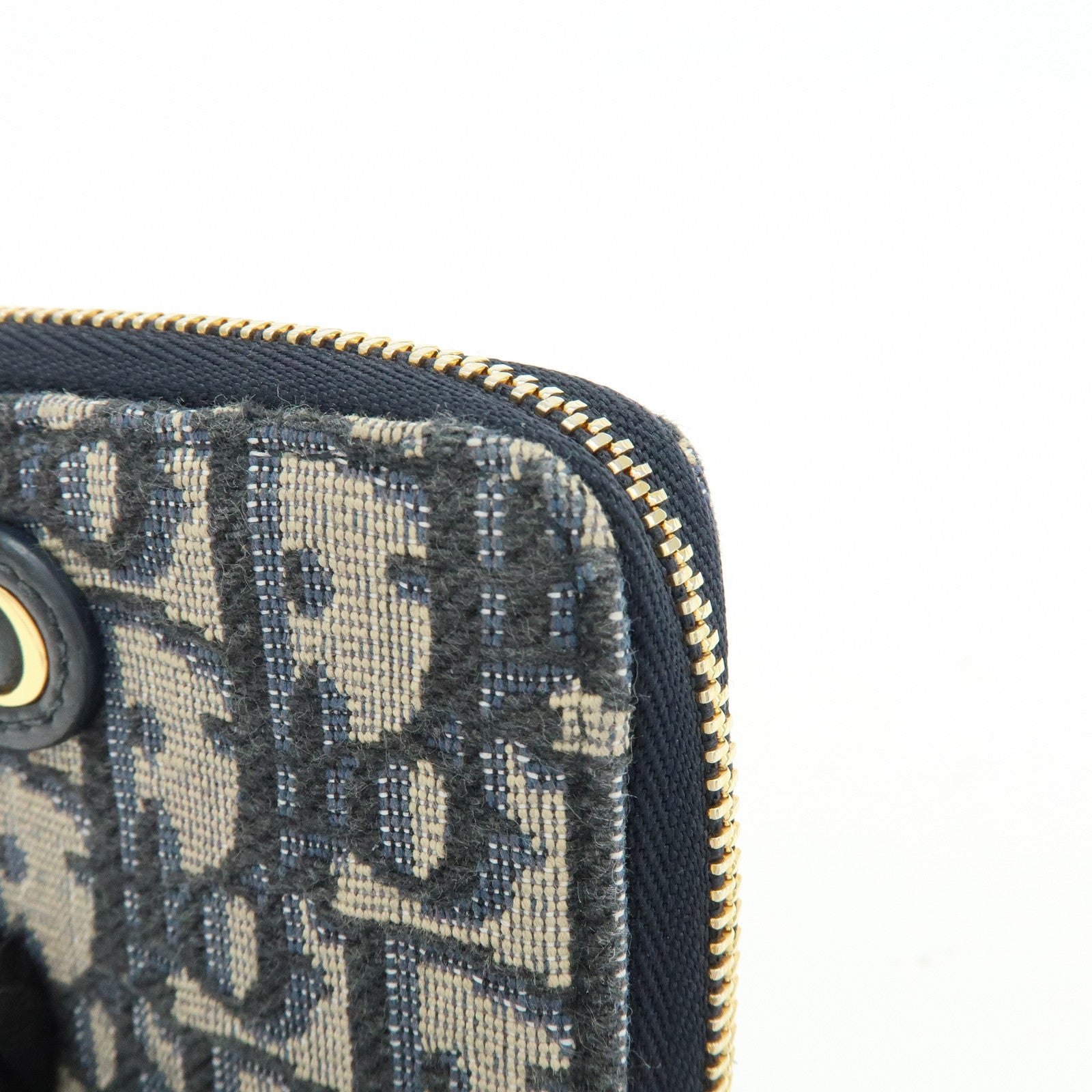 Christian Dior Oblique 30 Montaigne Jacquard Canvas Coin Case Navy