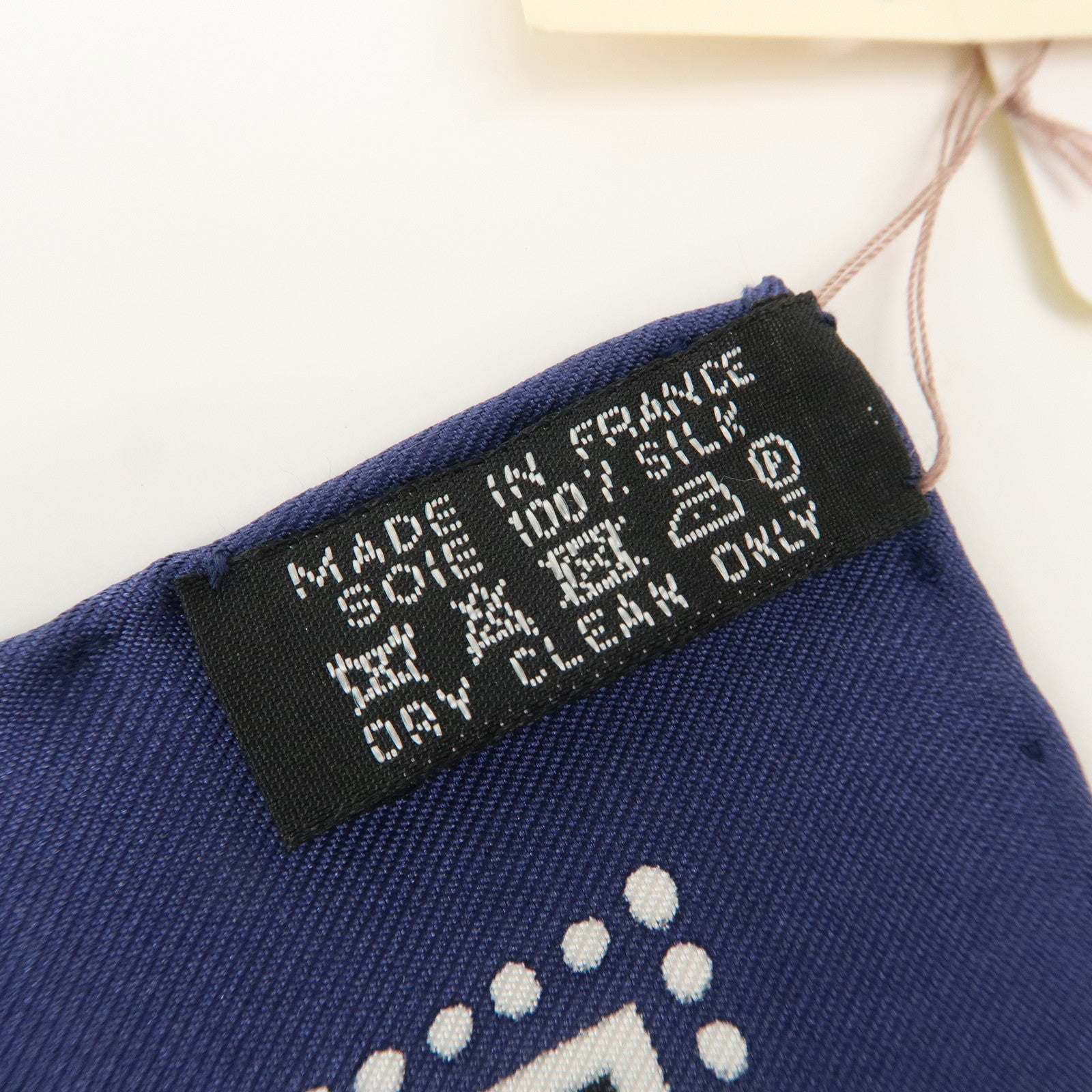 HERMES Carre 55 Silk 100% Scarf Entre Ciel et mer Navy Used