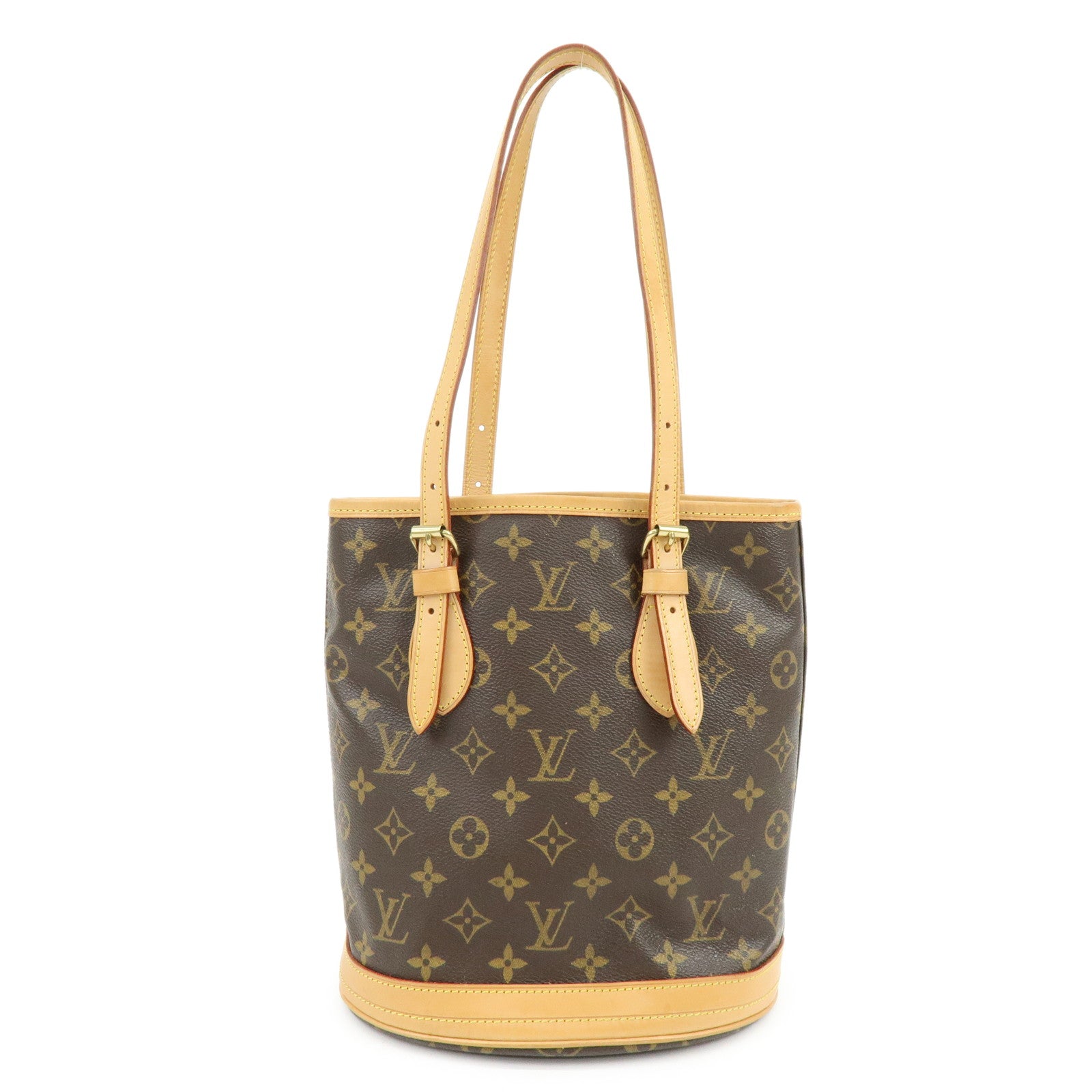 Louis Vuitton Monogram Canvas Bucket PM Hand Bag Brown M42238 Authentic Used F/S