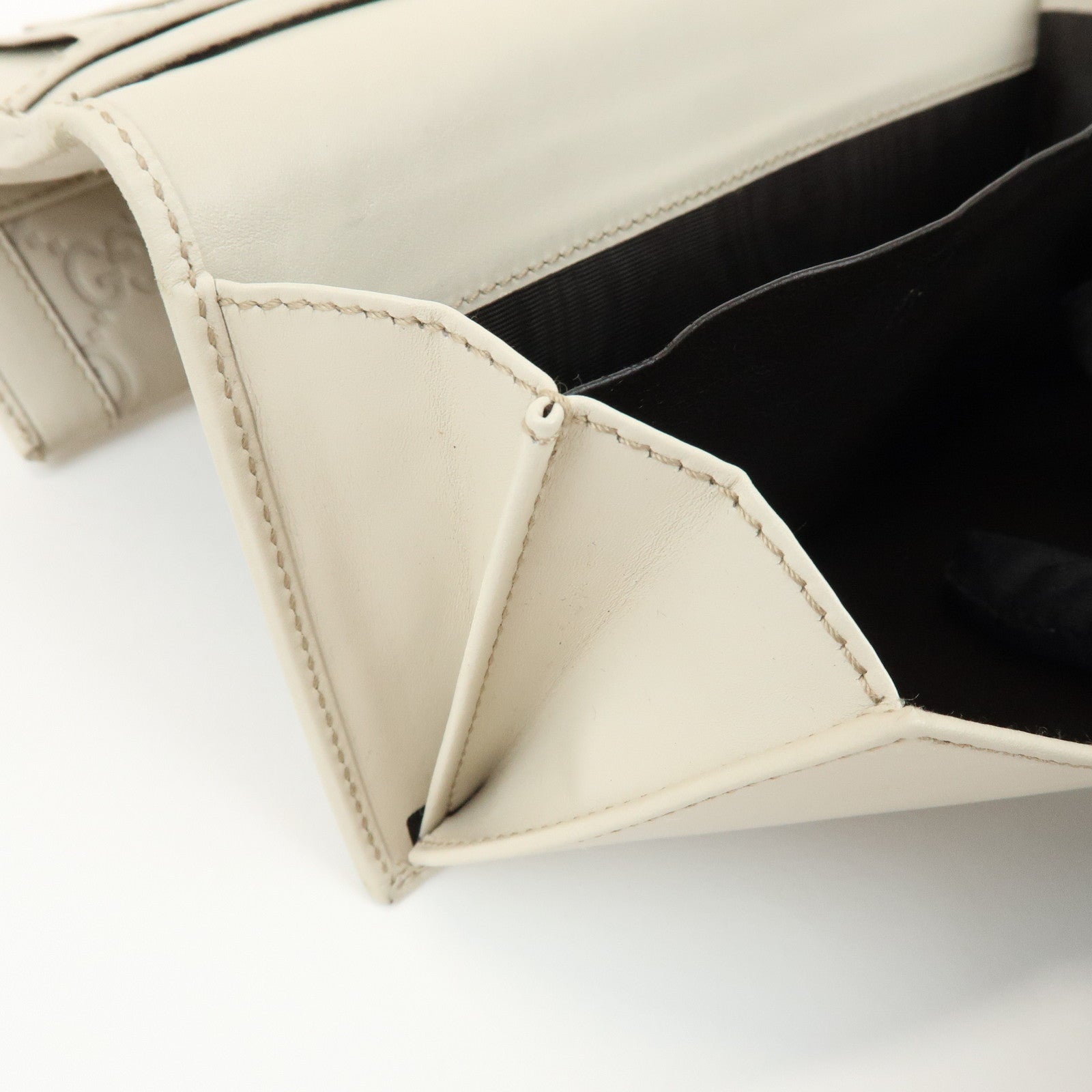 GUCCI Guccissima Leather Long Wallet Ivory Gold 146199