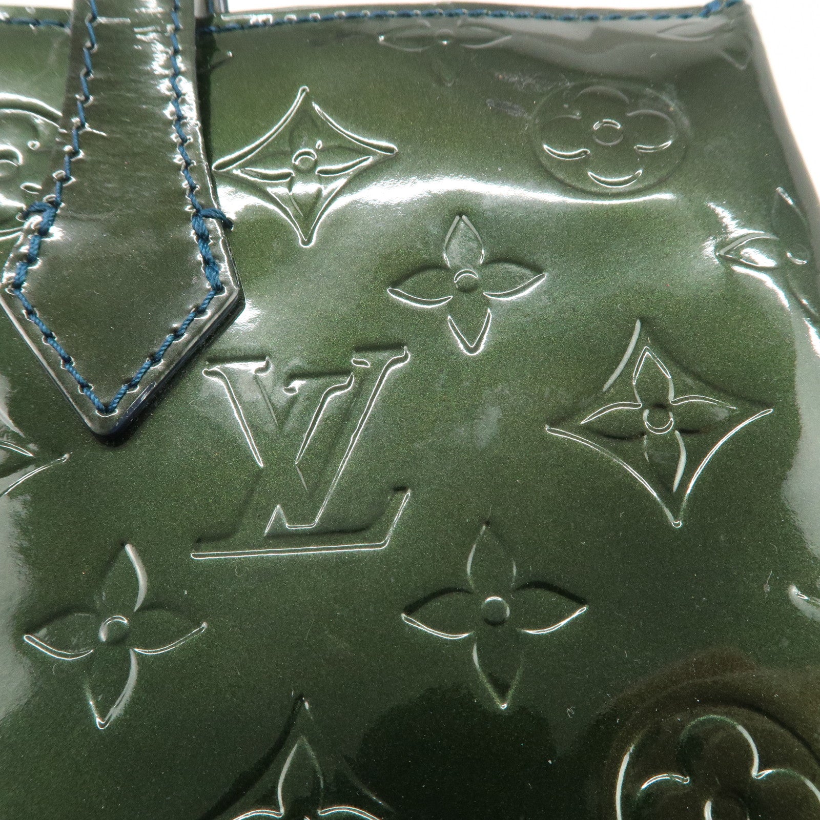 Louis Vuitton Monogram Vernis Wilshire PM Hand Bag Bleu Nuit M93684