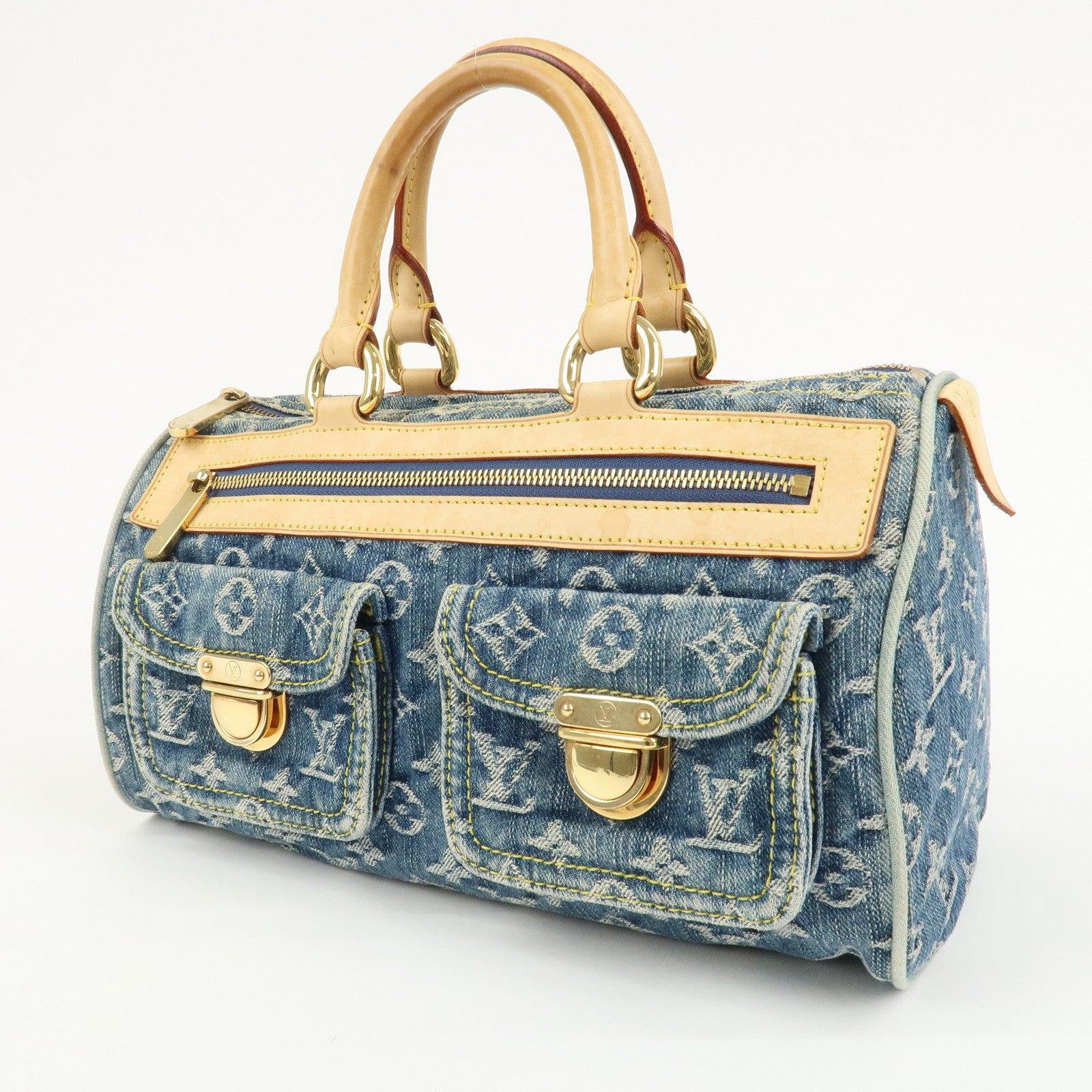 Louis Vuitton Monogram Denim Neo Speedy Boston Bag Blue M95019