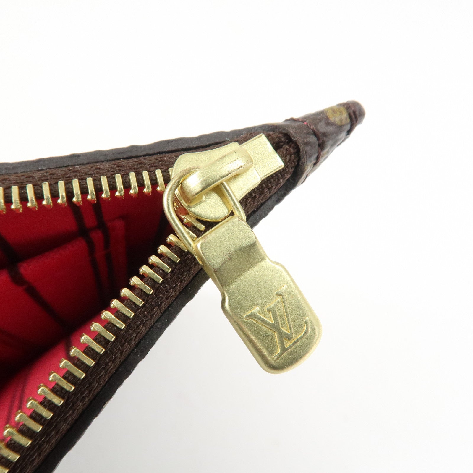 Louis Vuitton Monogram Pouch For Neverfull MM Brown Fuchsia Used