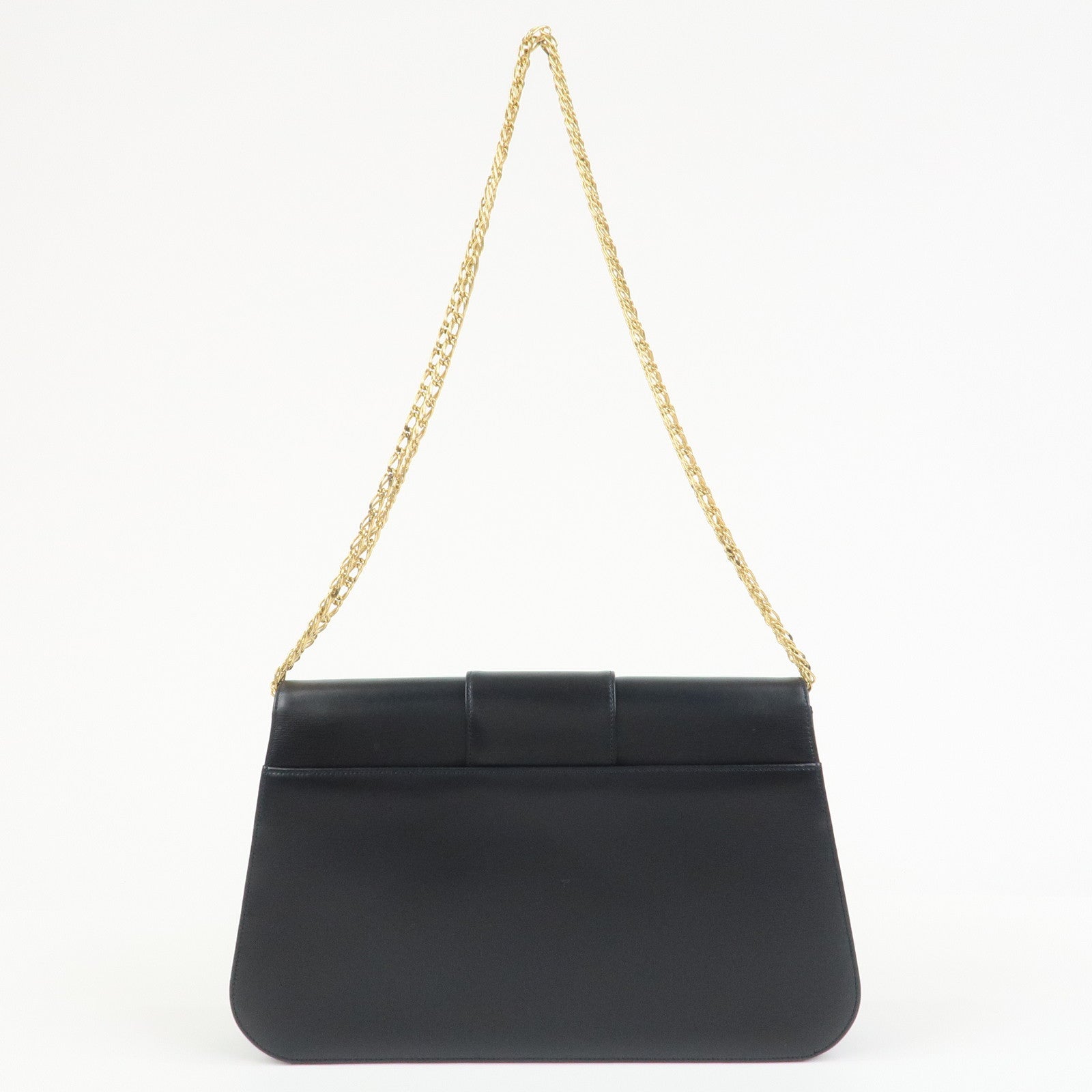 Cartier Sapphire Line Leather Sapphire Chain Shoulder Bag Black