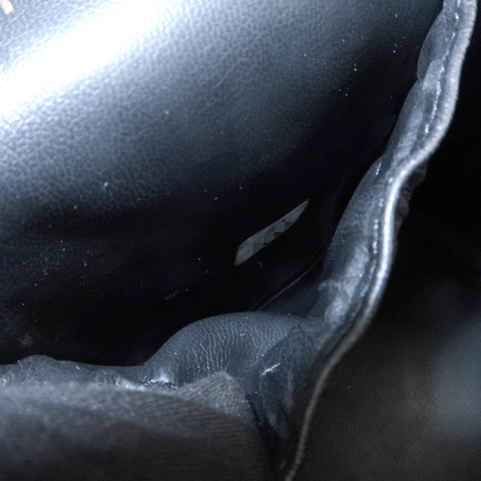 CHANEL COCO Mark Caviarskin Vanity Bag Hand Bag Pouch Black A01998