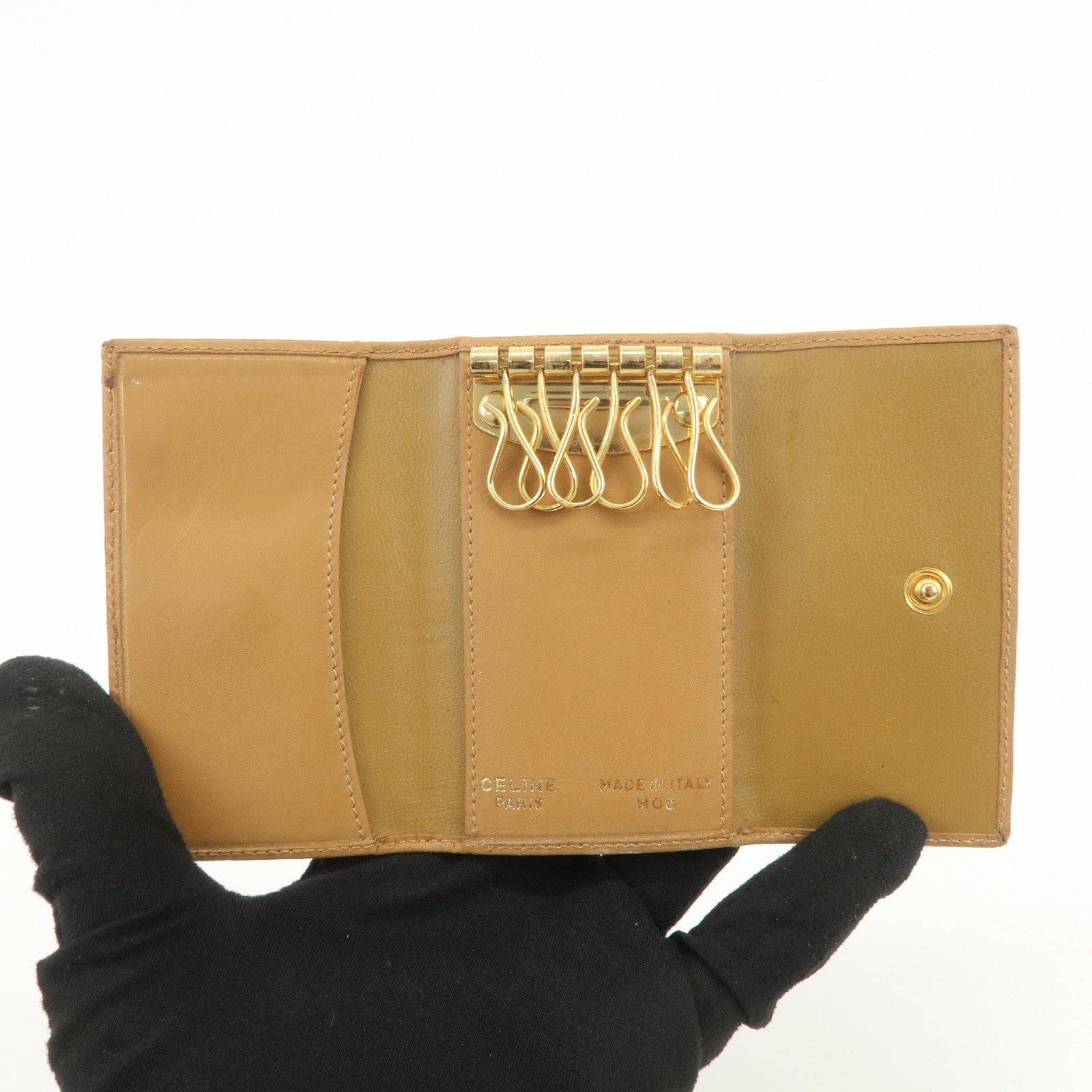 CELINE Macadam Set of 2 Sunglasses Case Key Case Brown