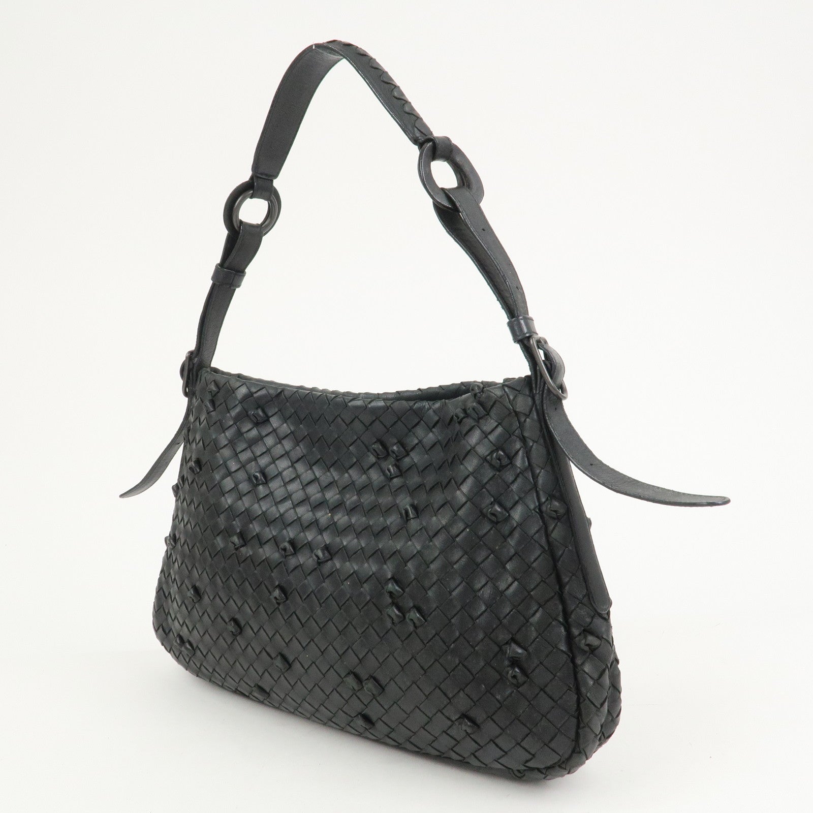 BOTTEGA VENETA Intrecciato Shoulder Bag Hand Bag Black 125580