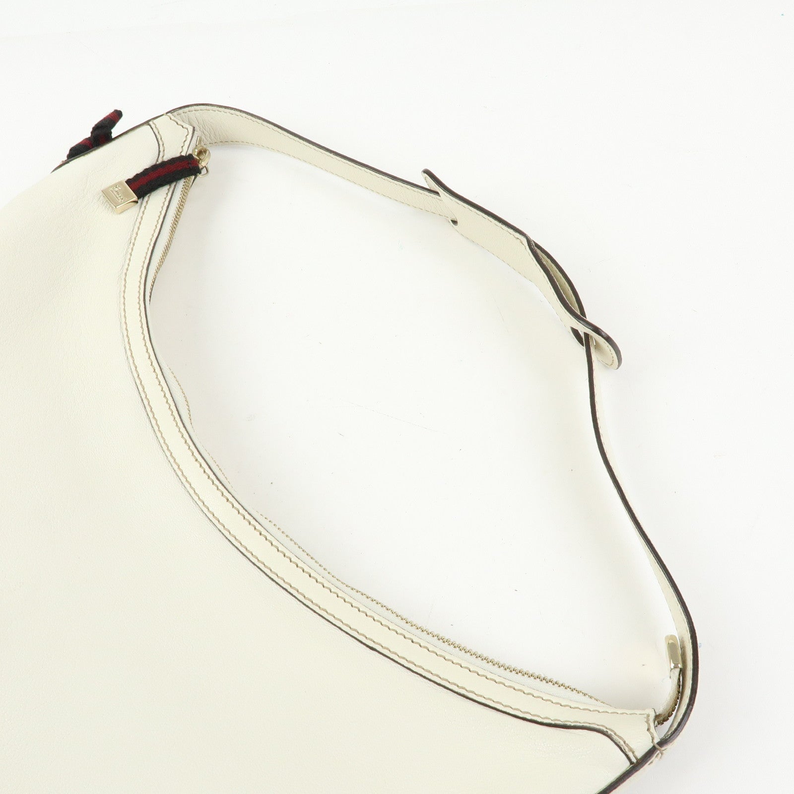 GUCCI Sherry Princy Leather Shoulder Bag Hand Bag White 162882