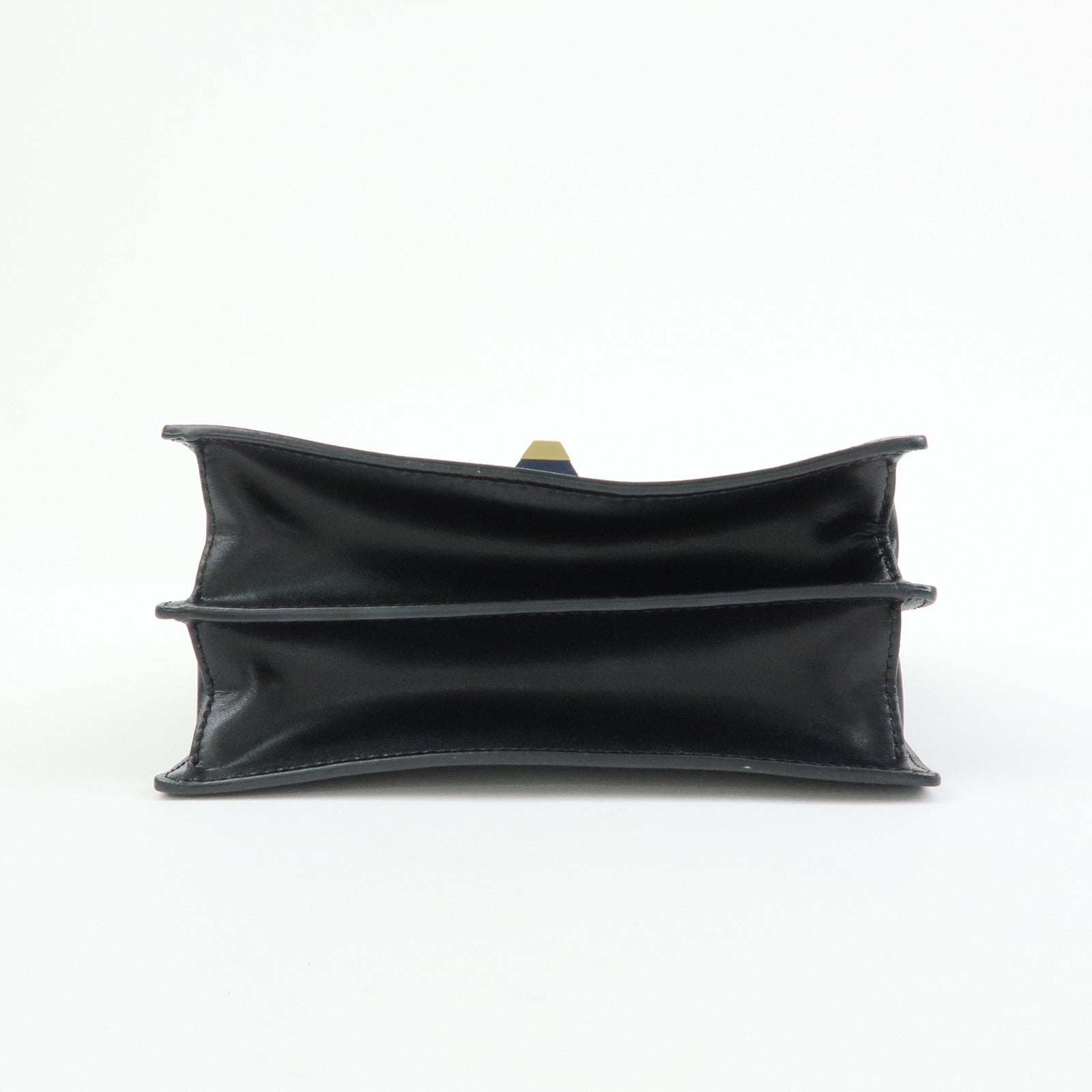 FENDI Kan I Mini Leather Chain Shoulder Crossbody Bag Black 8M0381