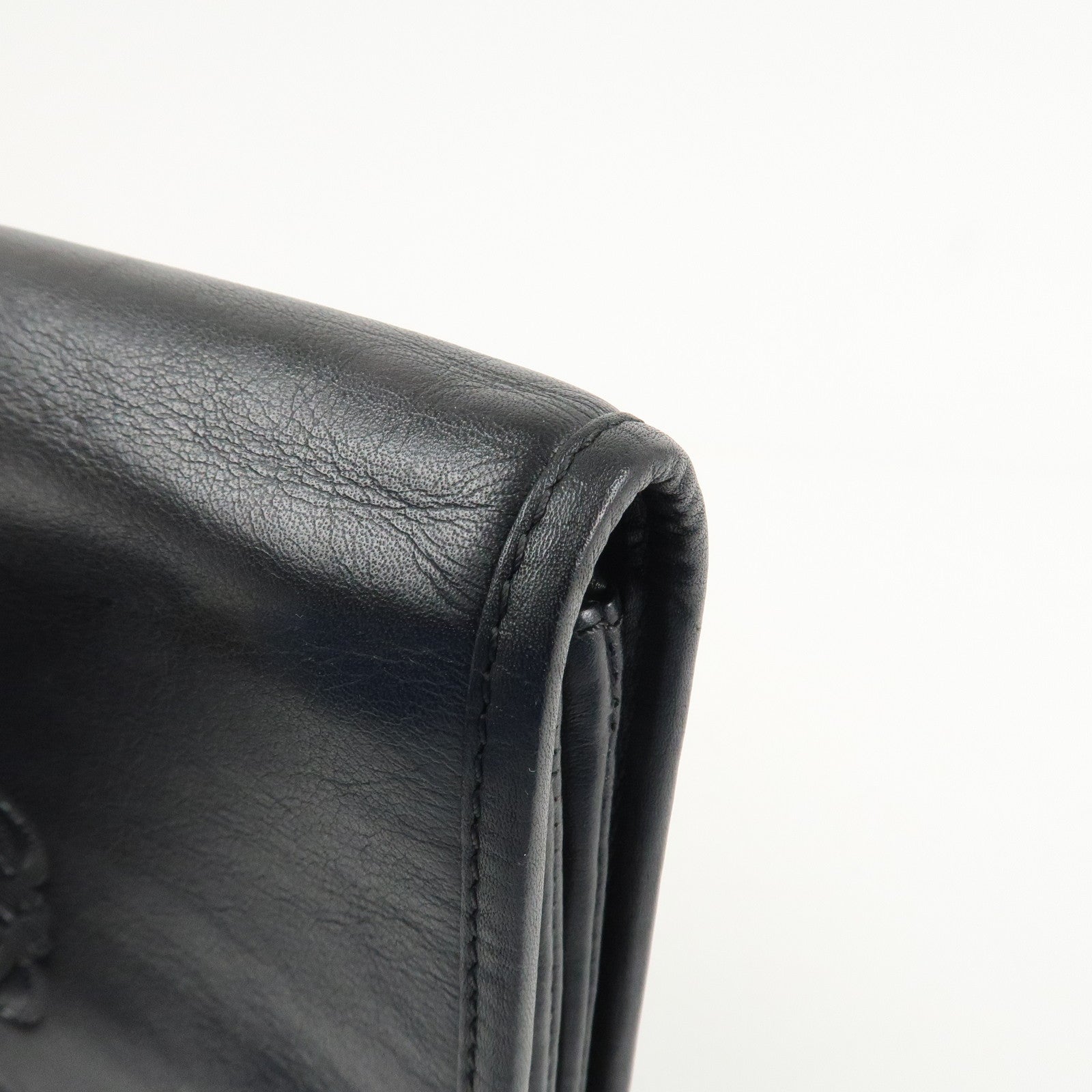 LOEWE Anagram Leather Clutch Bag Black Gold Hardware