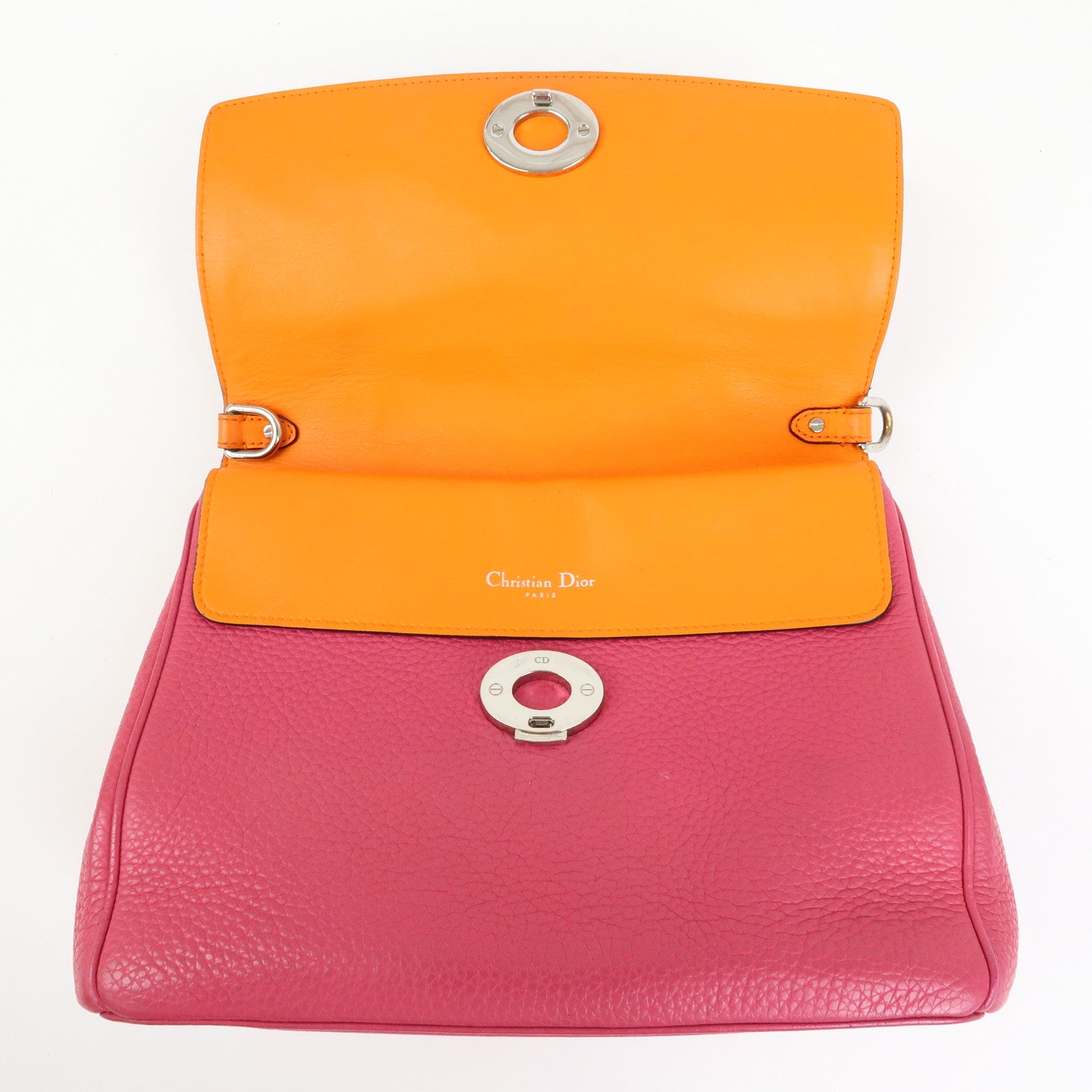 Christian Dior Be Dior Leather 2Way Bag Hand Bag Shoulder Bag Pink