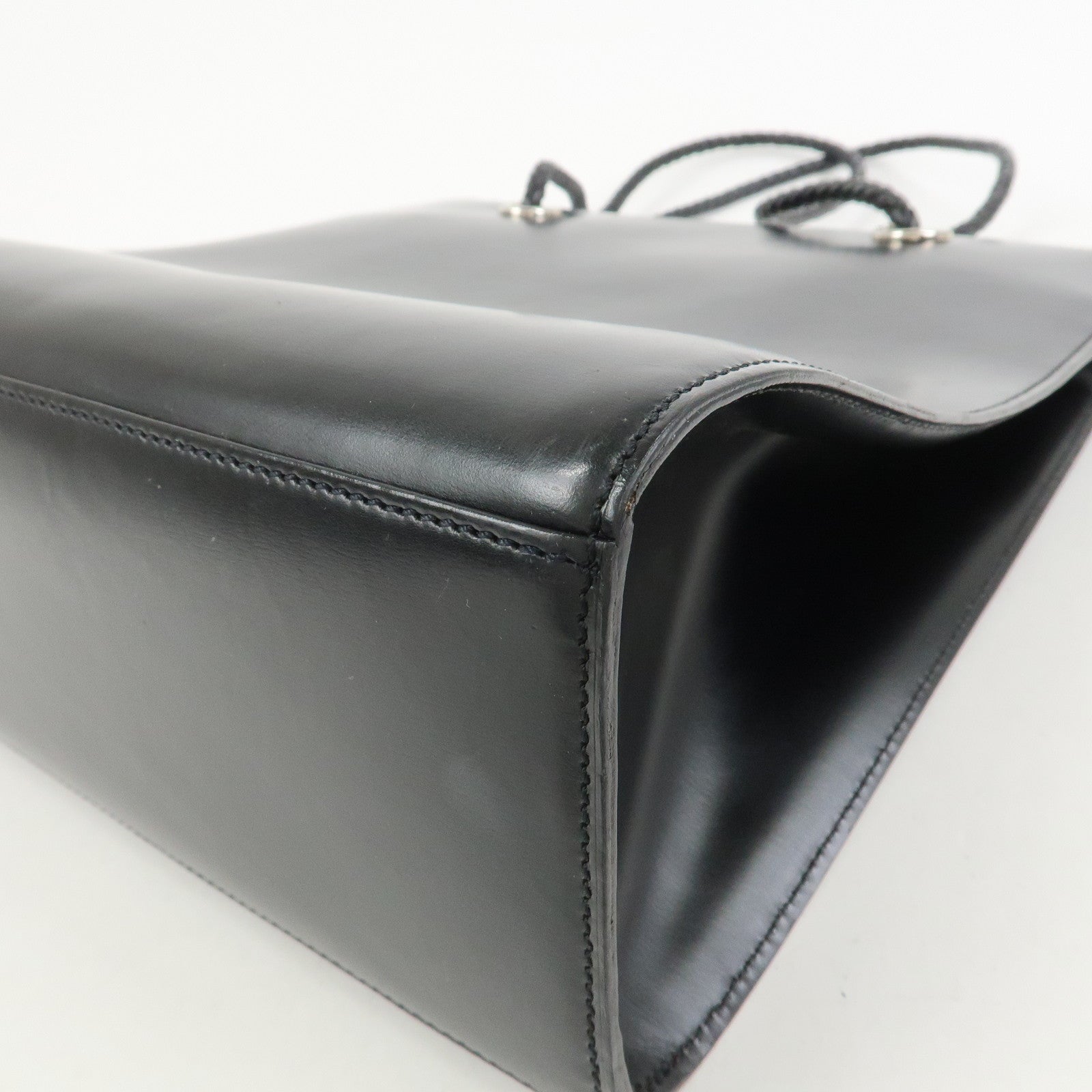 Cartier Leather Shoulder Bag Tote bag Black Silver