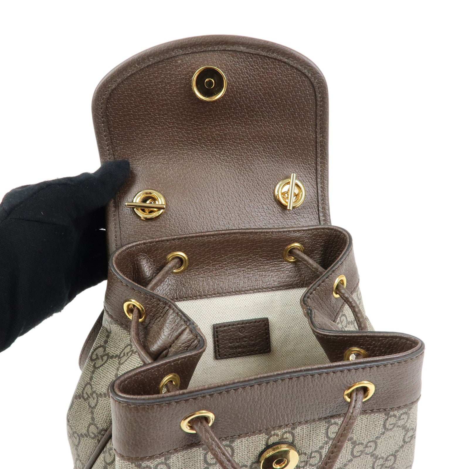 GUCCI Ophidia Sherry GG Supreme Leather Backpack Rucksack 795221
