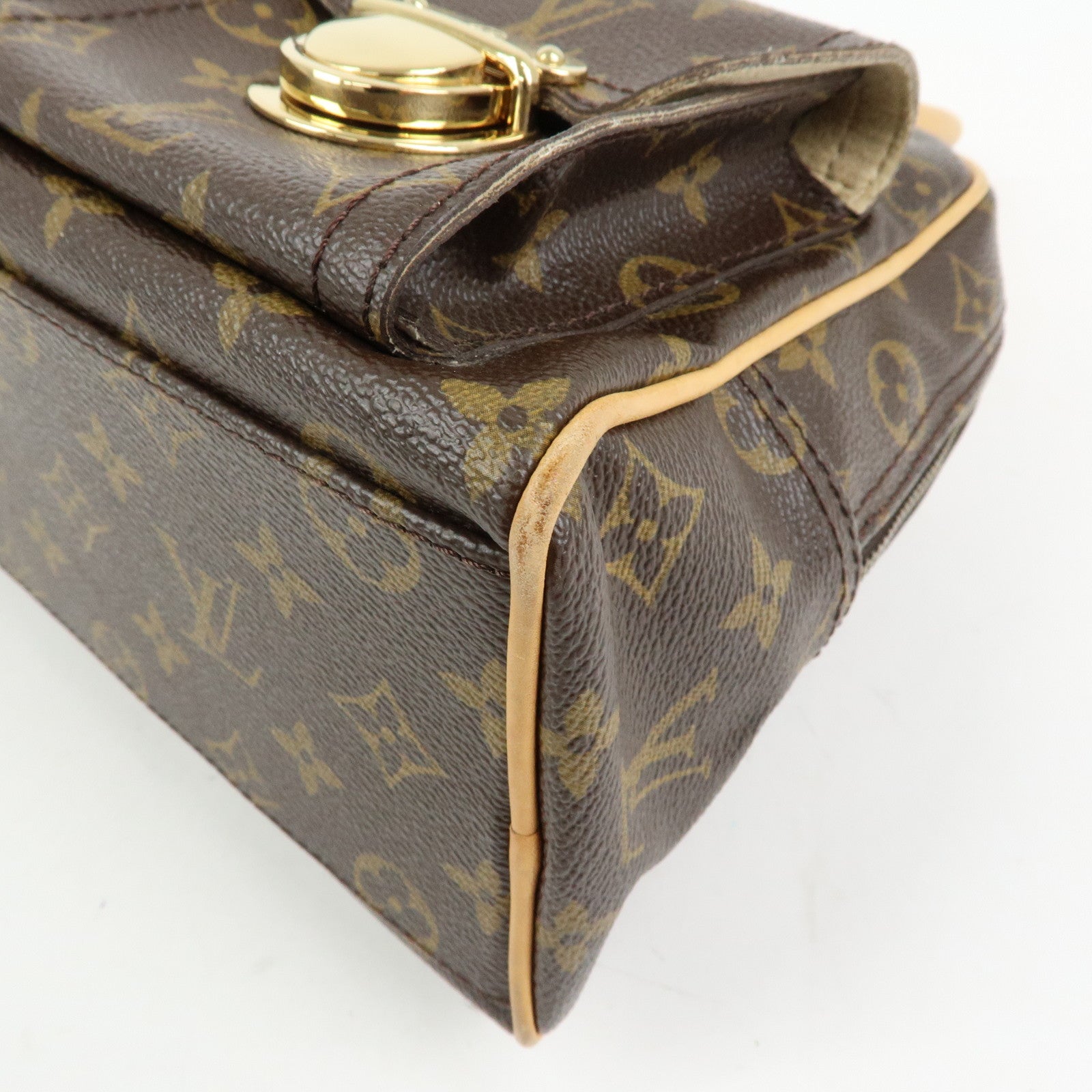 Louis Vuitton Monogram Manhattan PM Hand Bag Brown M40026