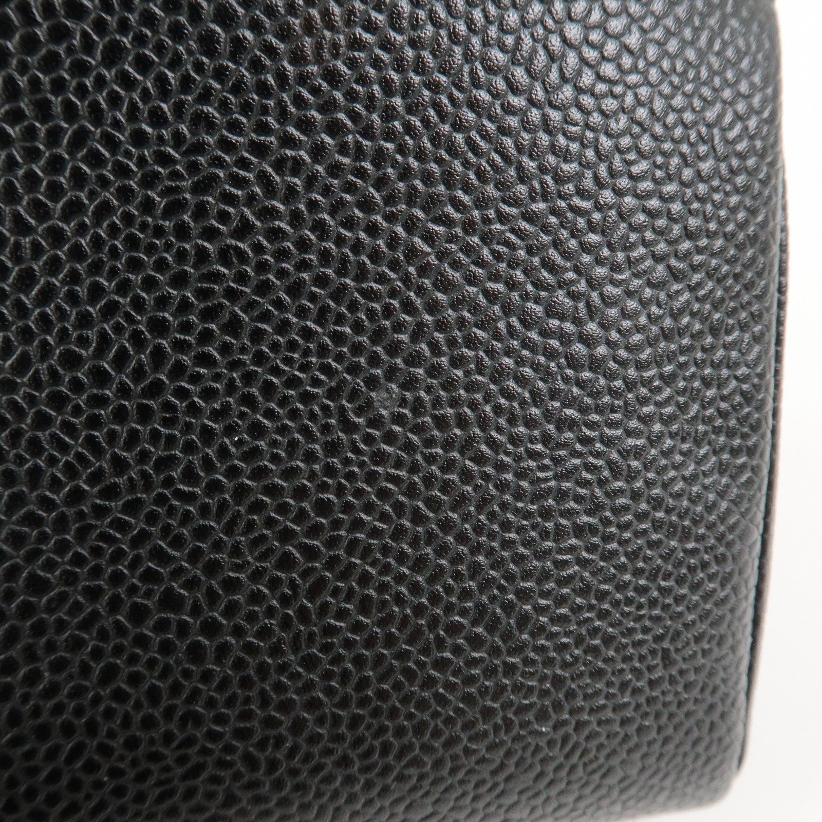 CHANEL COCO Mark Caviarskin Cosmetic Pouch Black