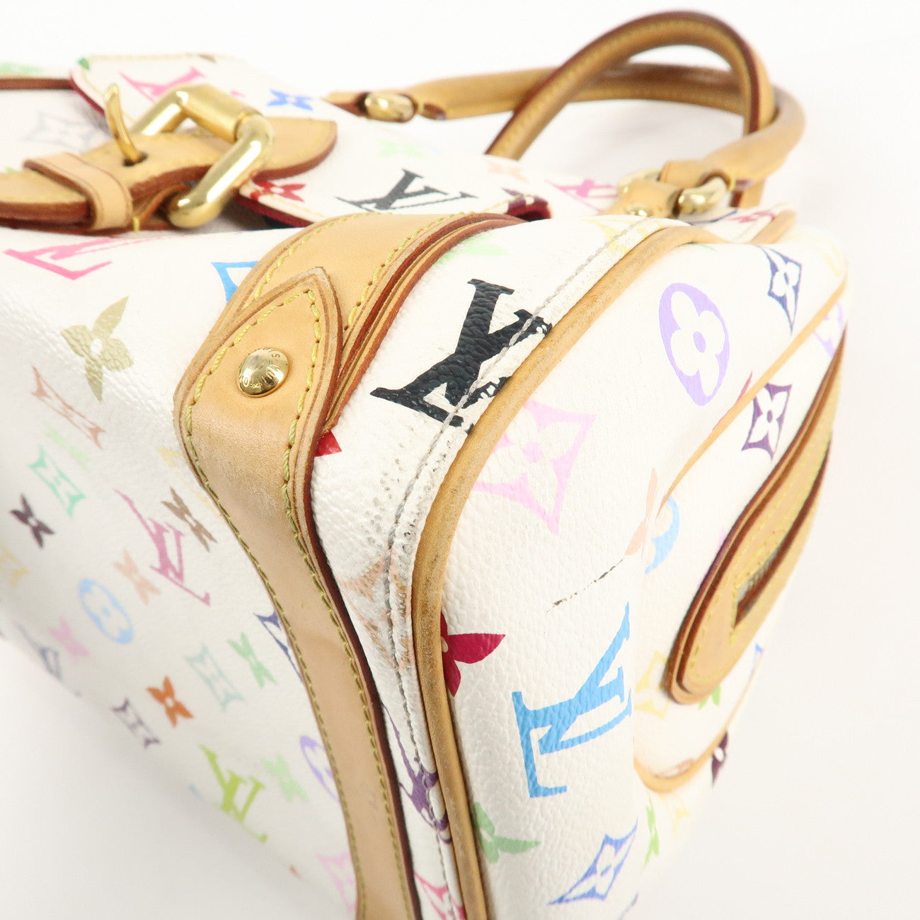 Louis Vuitton Monogram Multicolor Priscilla Hand Bag Blanc M40096 Used