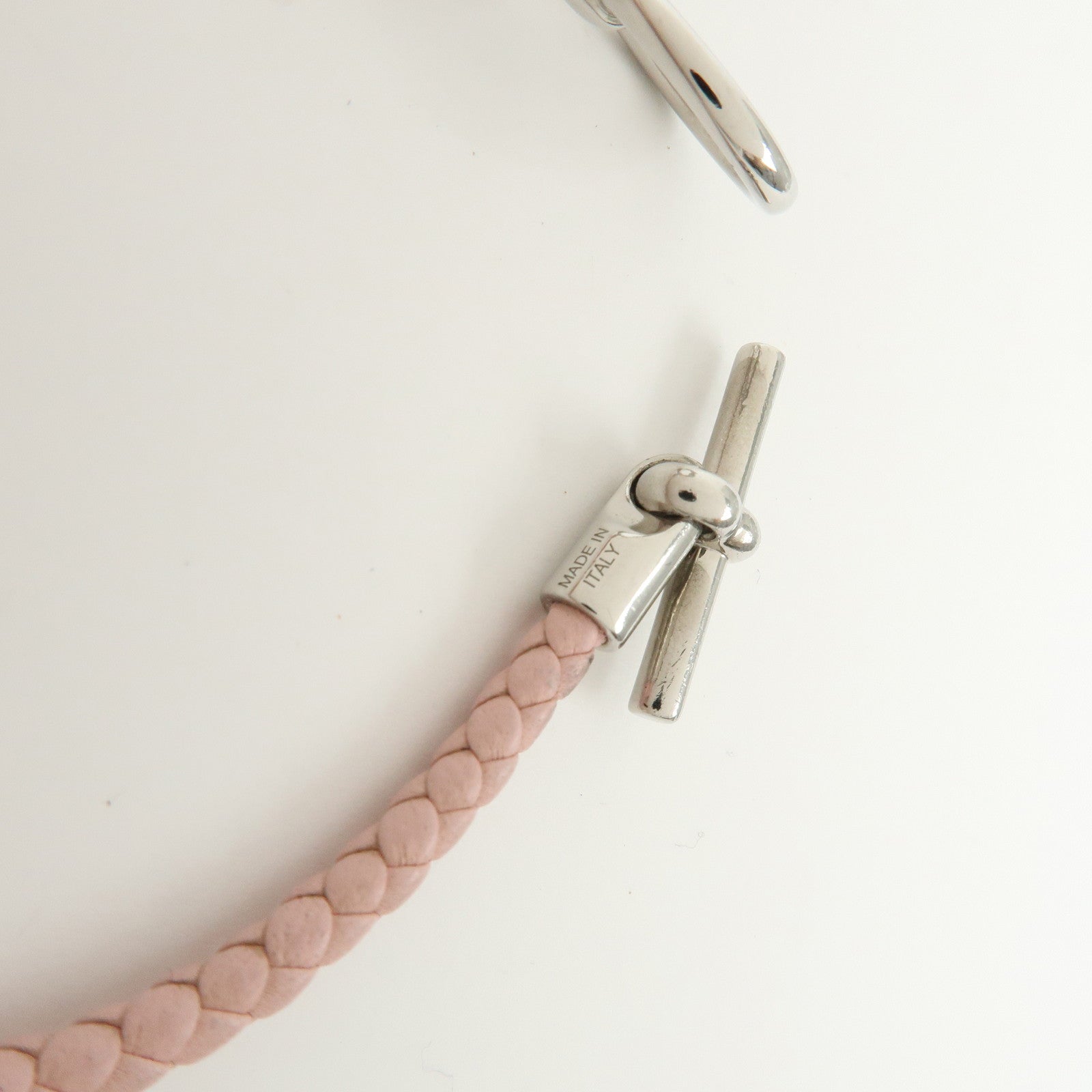 HERMES Glenan H Tresse en Veau Swift Leather Bracelet Light Pink