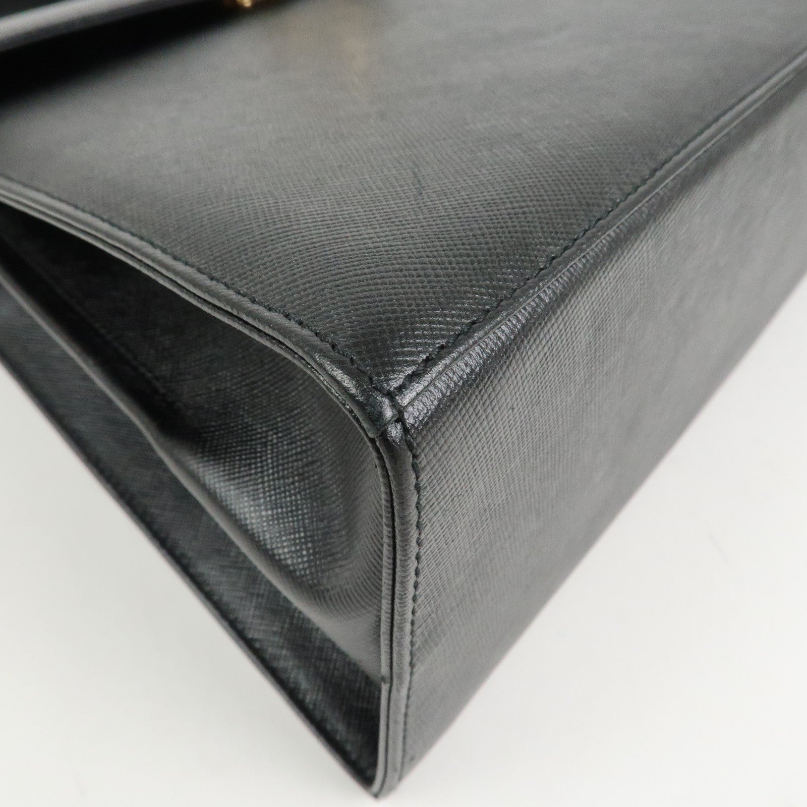 Ferragamo Gancini Leather 2Way Bag Shoulder Bag Hand Bag Black