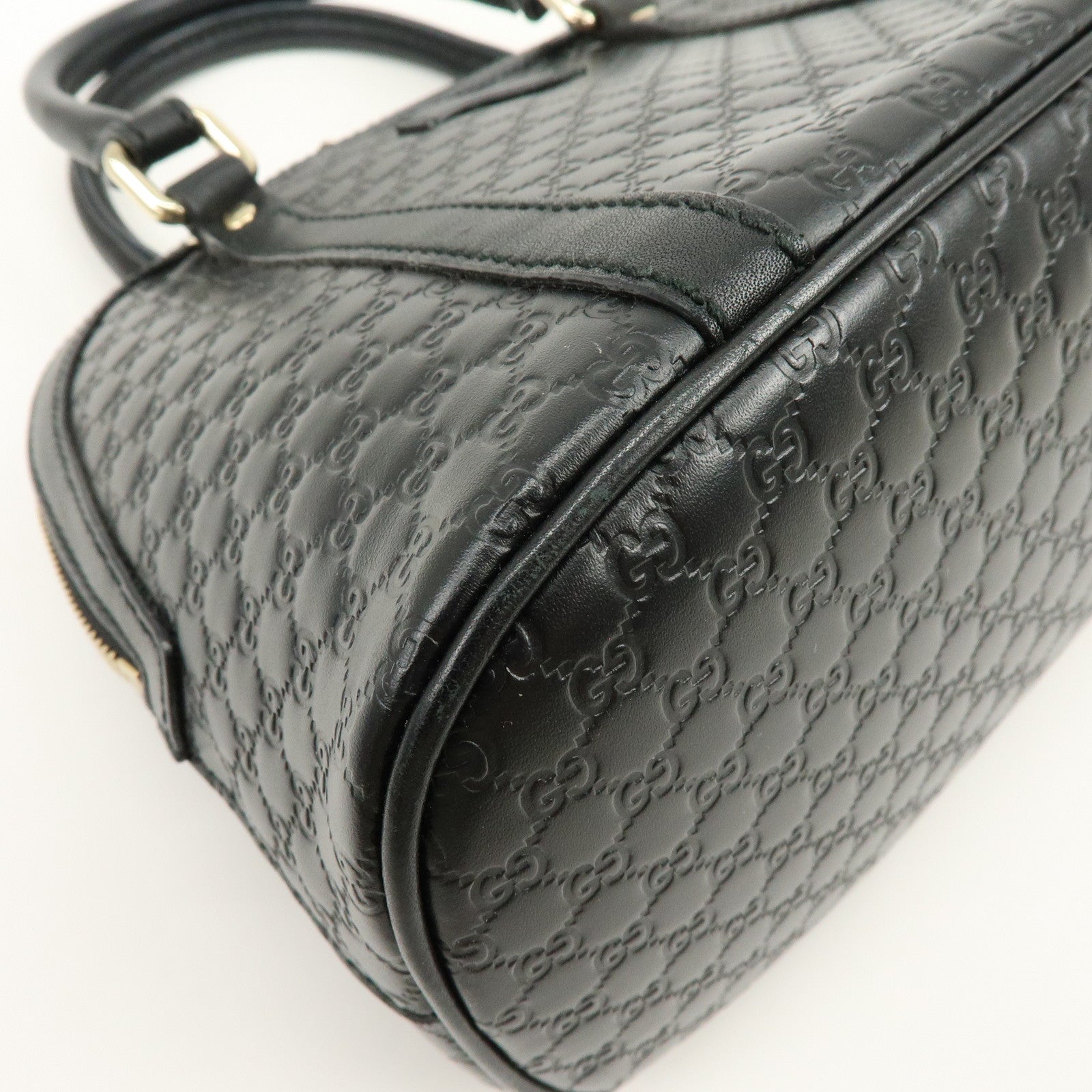 GUCCI Microguccissima Leather 2Way Bag Hand Bag Black 449654