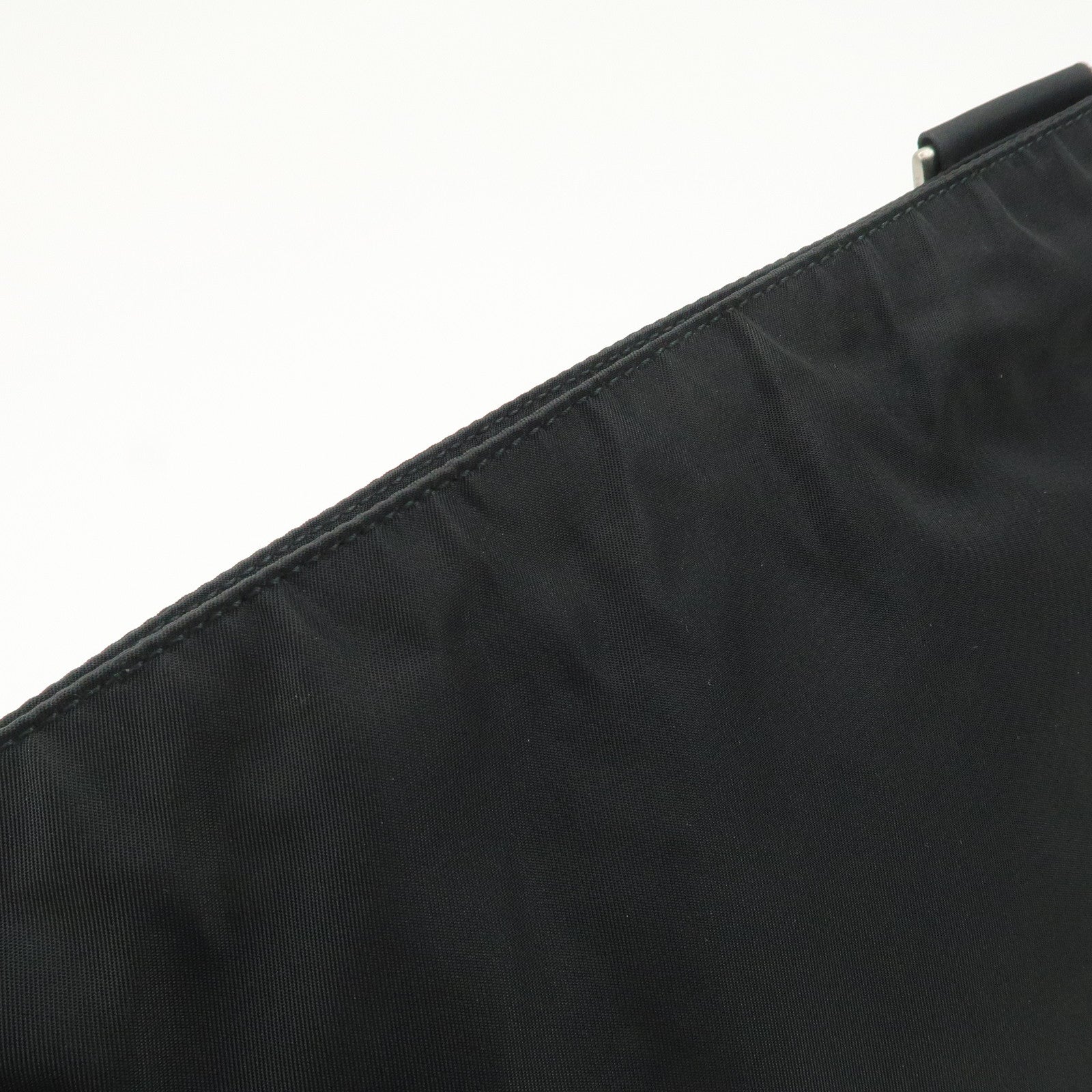 PRADA Triangle Logo Nylon Leather Shoulder Bag Crossbody Bag Black