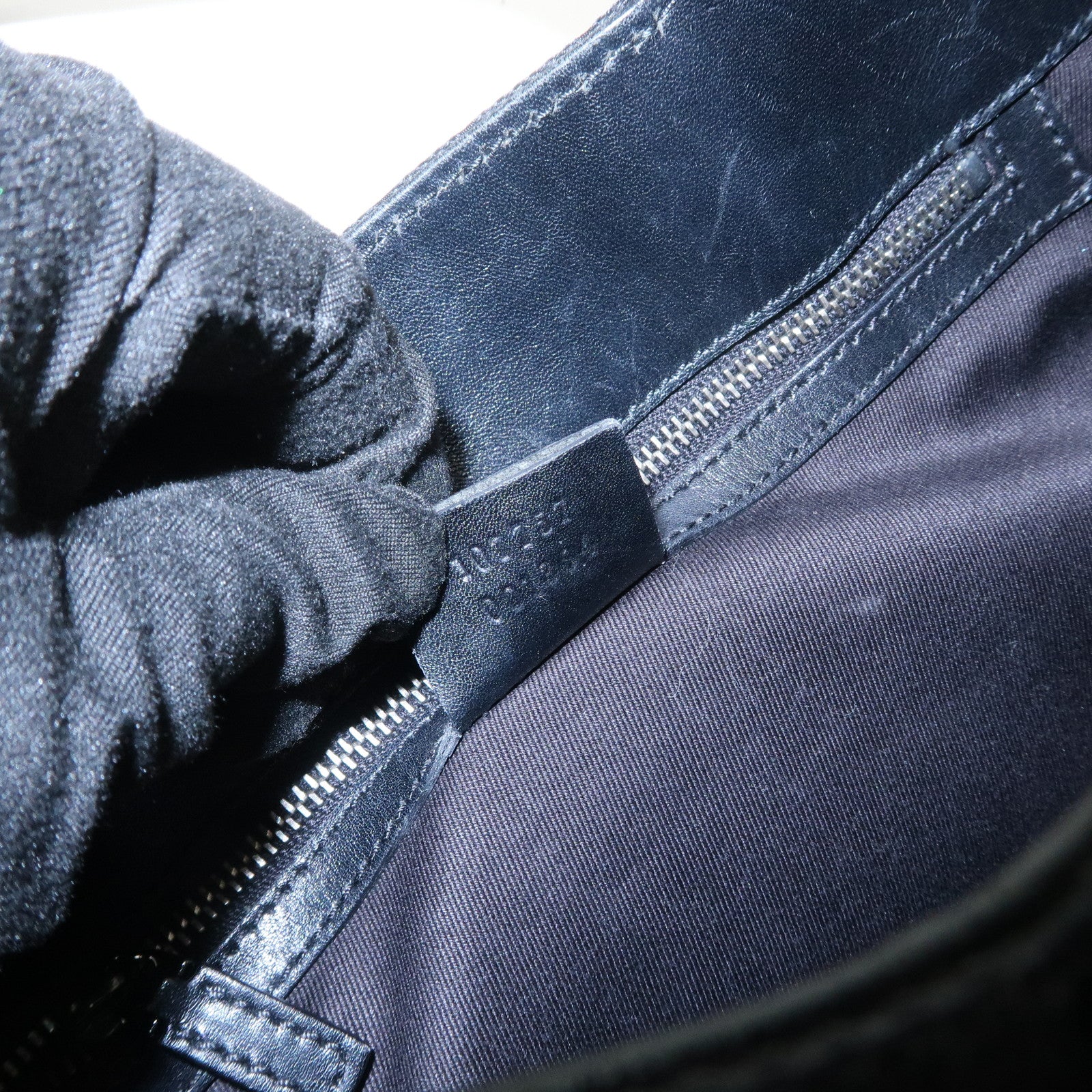 GUCCI GG Canvas Leather Tote Bag Hand Bag Shoulder Bag Black 107757