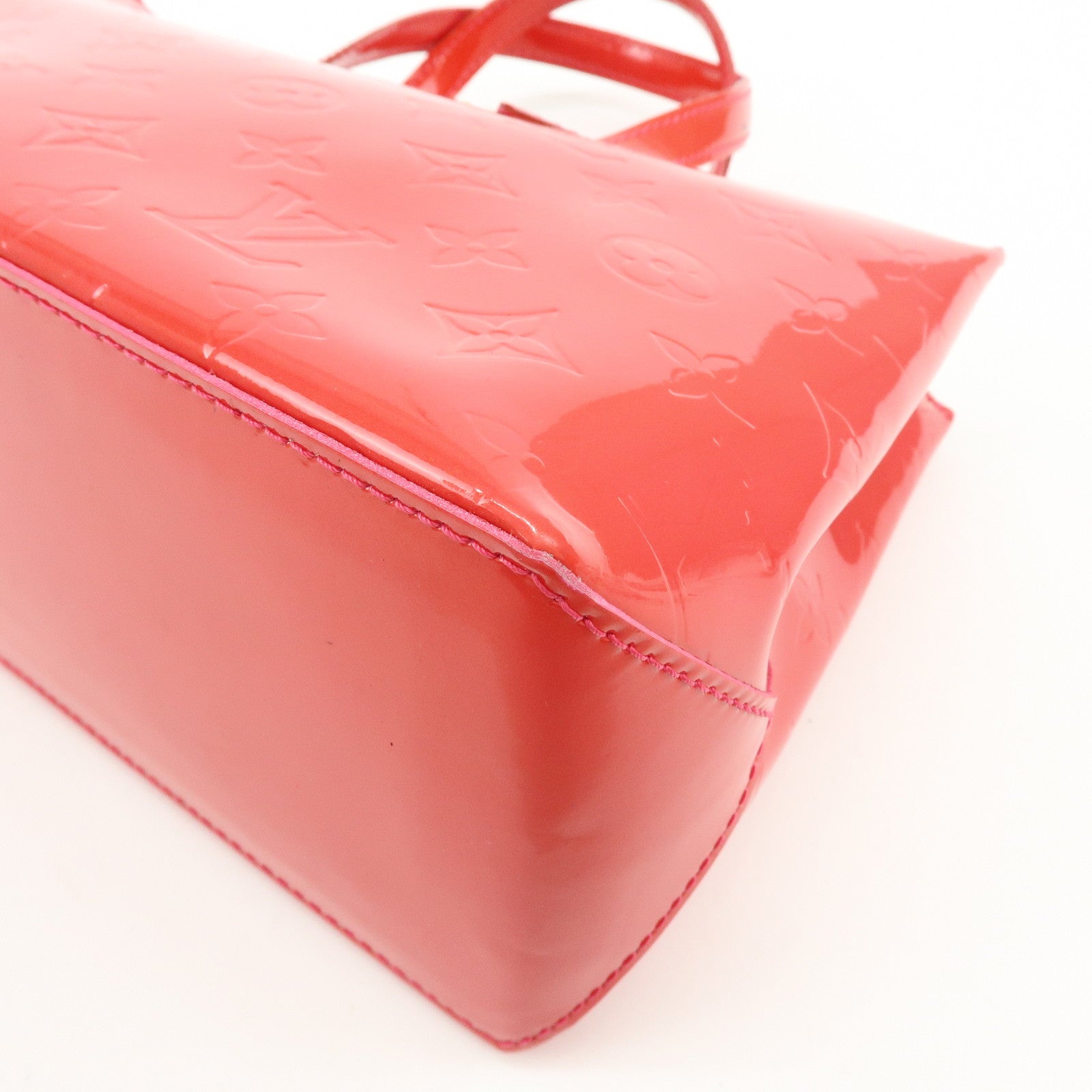 Louis Vuitton Monogram Vernis Wilshire PM Hand Bag Rose Pop M93643