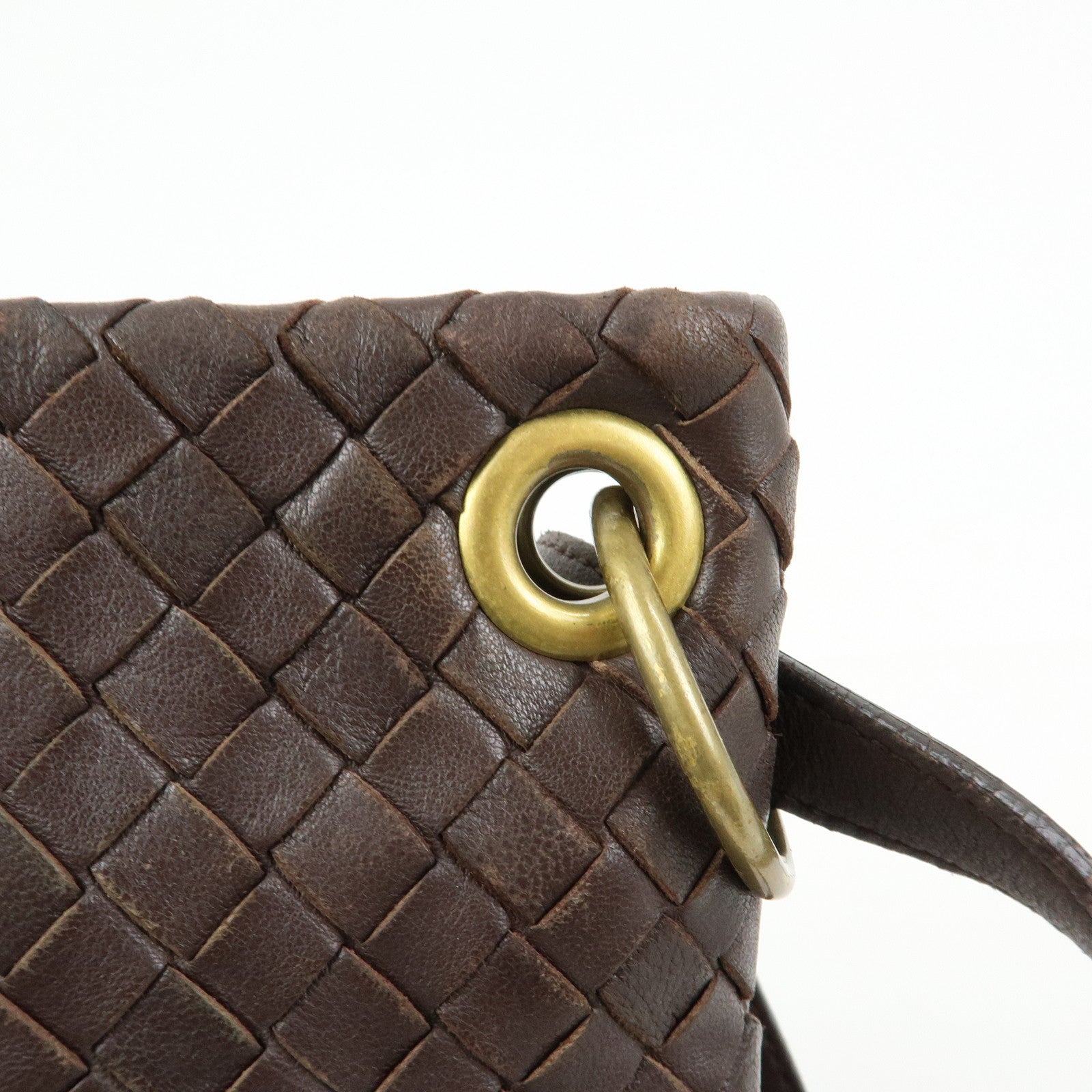 BOTTEGA VENETA Intrecciato Leather Shoulder Bag Brown 179330