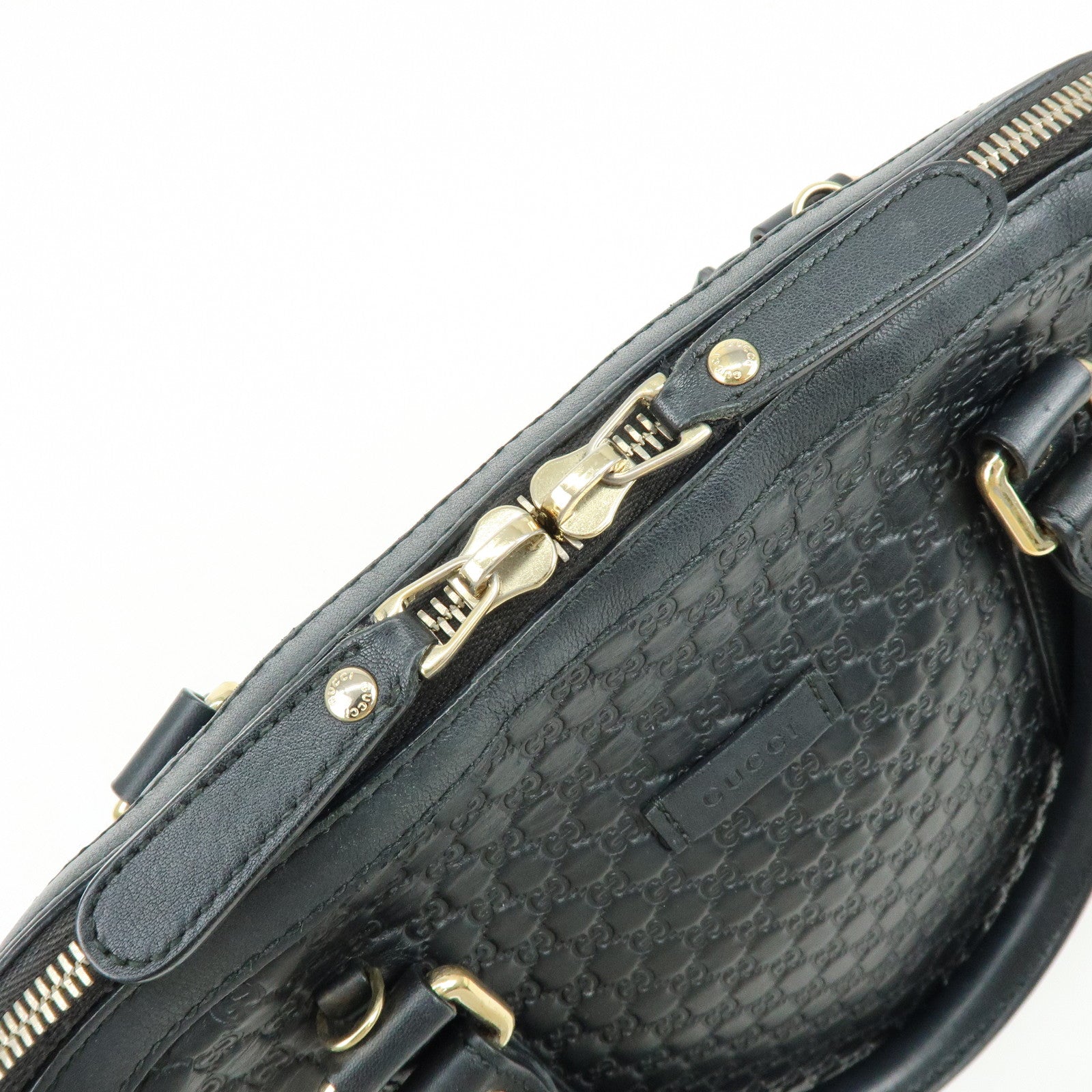 GUCCI Micro Guccissima Leather 2Way Bag Hand Bag Black 449663