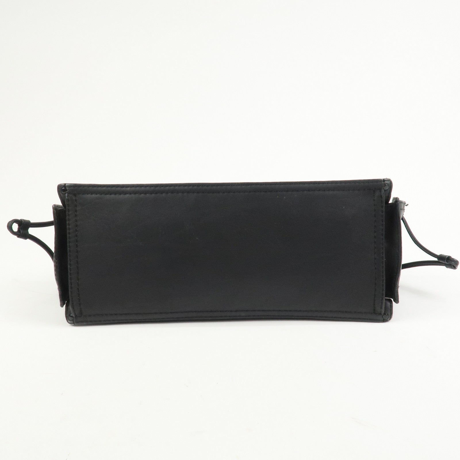 LOEWE Logo Leather Shopper Tote Bag Shoulder Bag Hand Bag Black