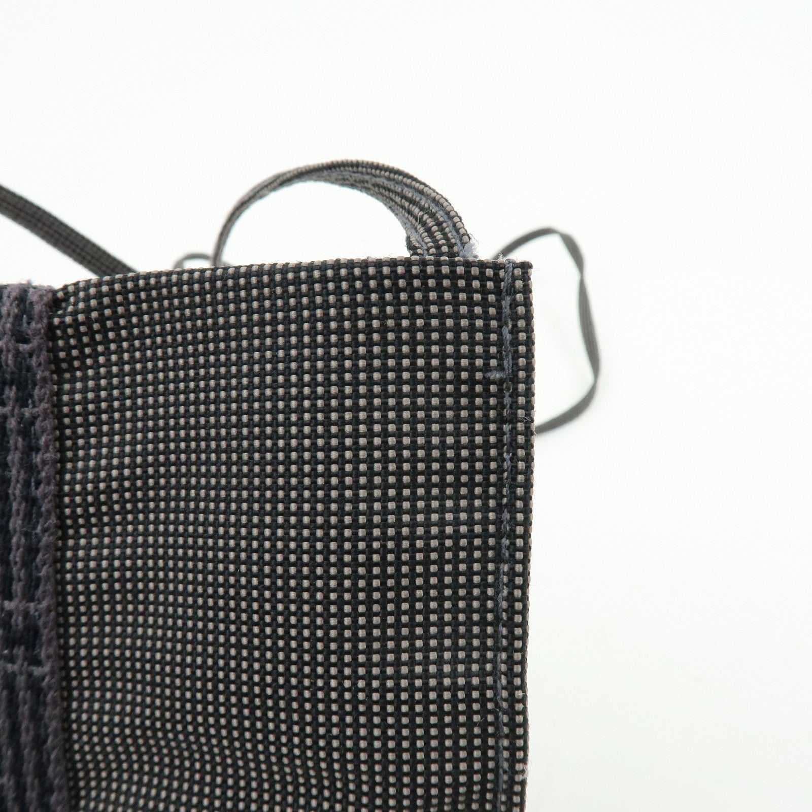 HERMES Herline Canvas Leather Shoulder Bag Crossbody Bag Black