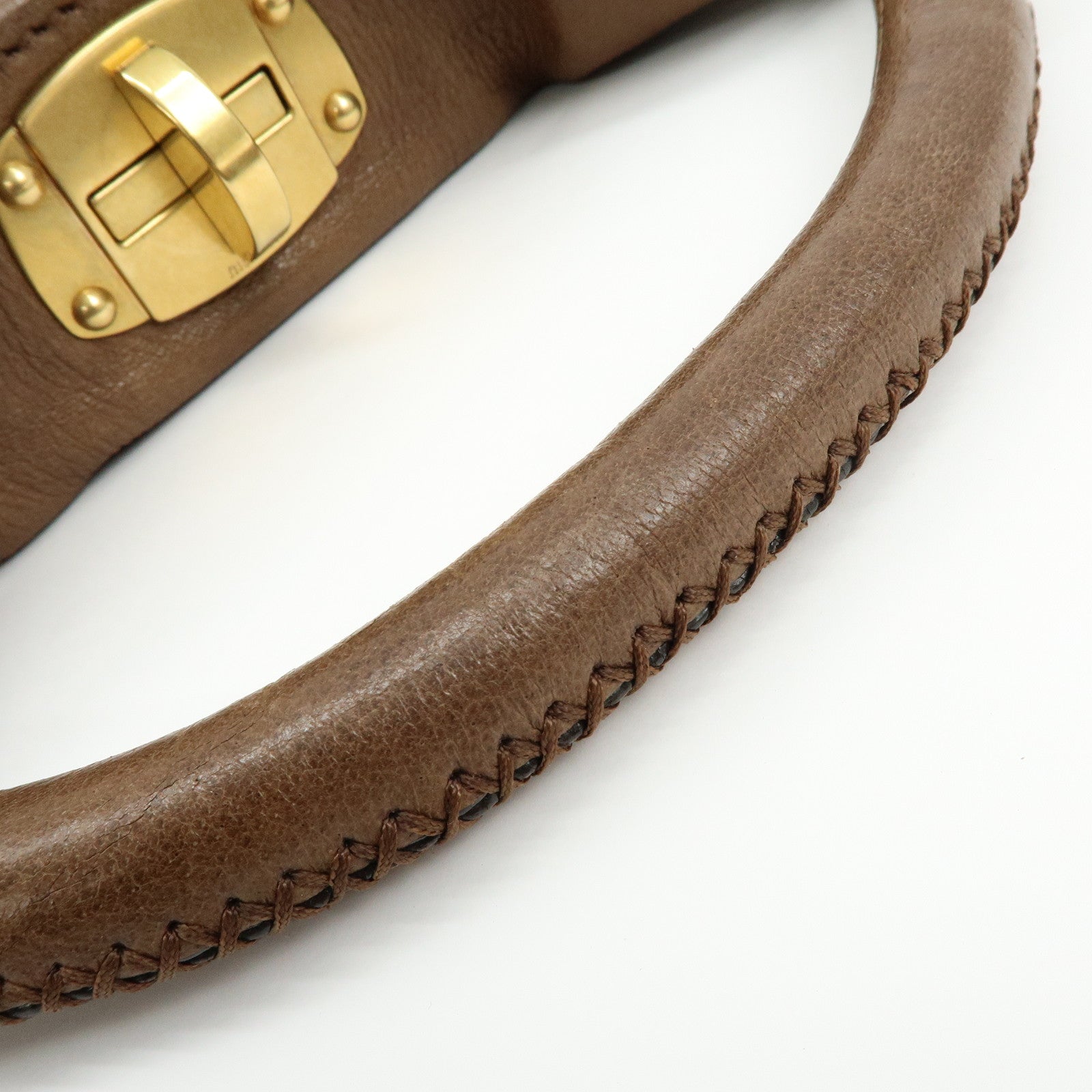 MIU MIU Leather 2Way Bag Hand Bag Shoulder Bag RR1591