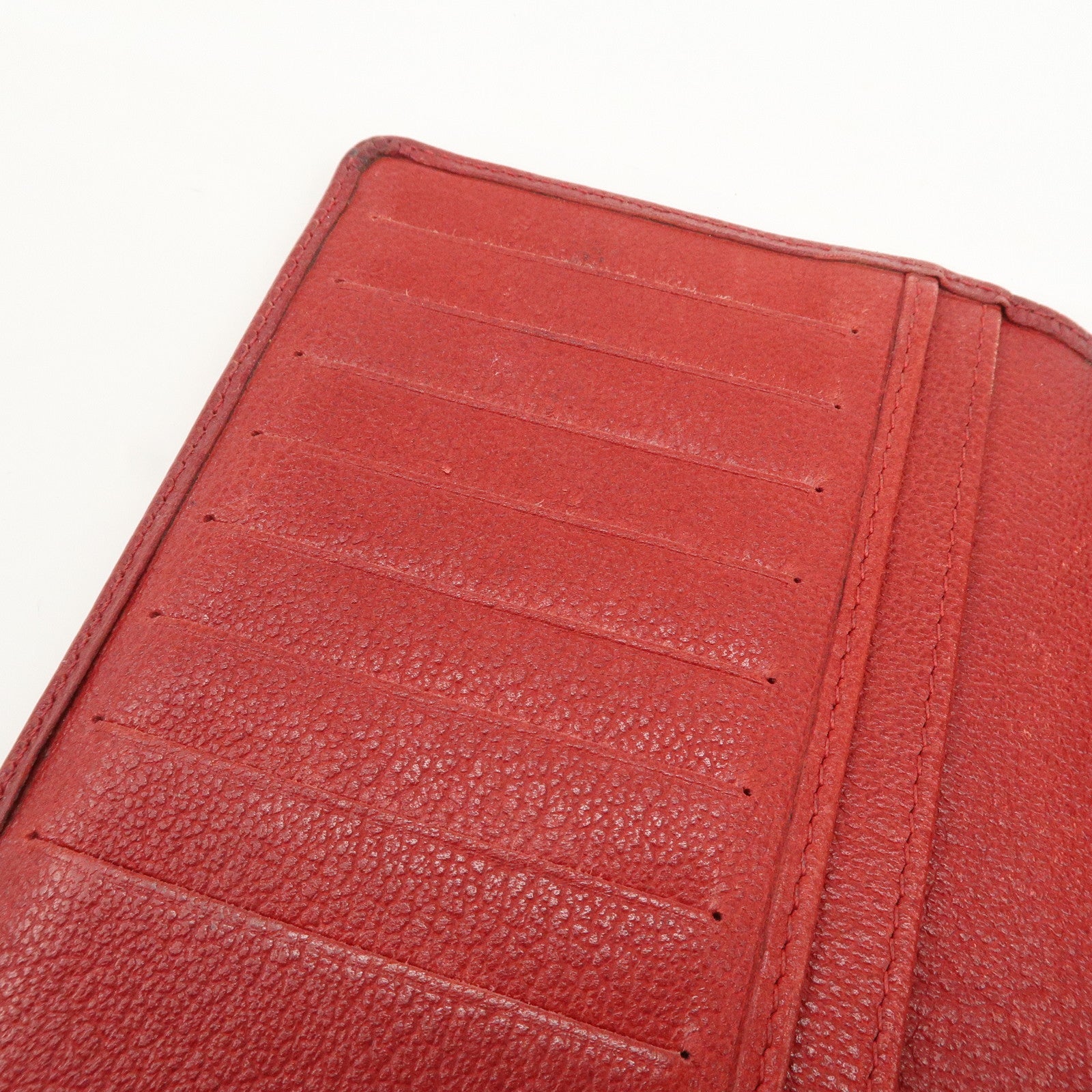CHANEL COCO Mark Camellia Logo Leather Flap Long Wallet Red