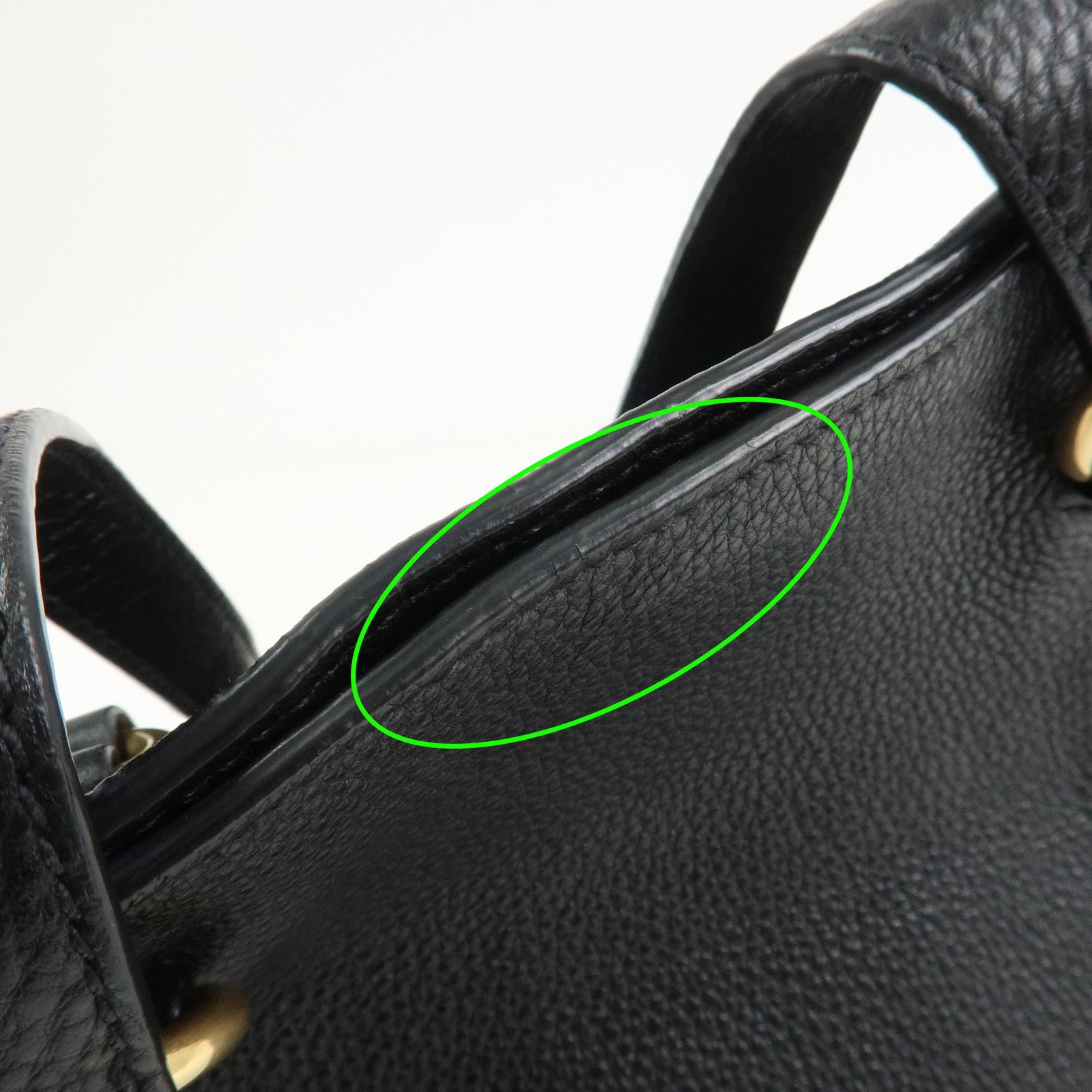 PRADA Logo Vitello Daino Leather Tote Bag Shoulder Bag Black 1BG100