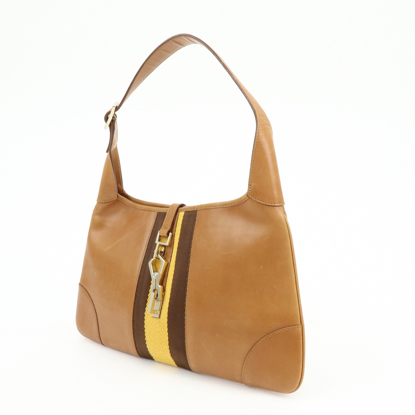 GUCCI Kandinsky Leather Shoulder Bag Hand Bag Brown 001.4057