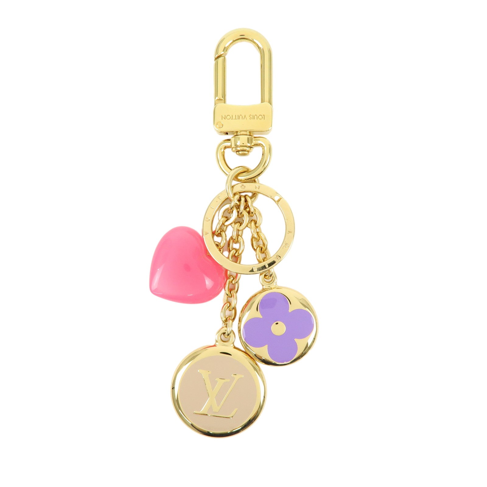 Louis Vuitton Metal Porte Cles LV Enamored Bag Charm Gold M00819