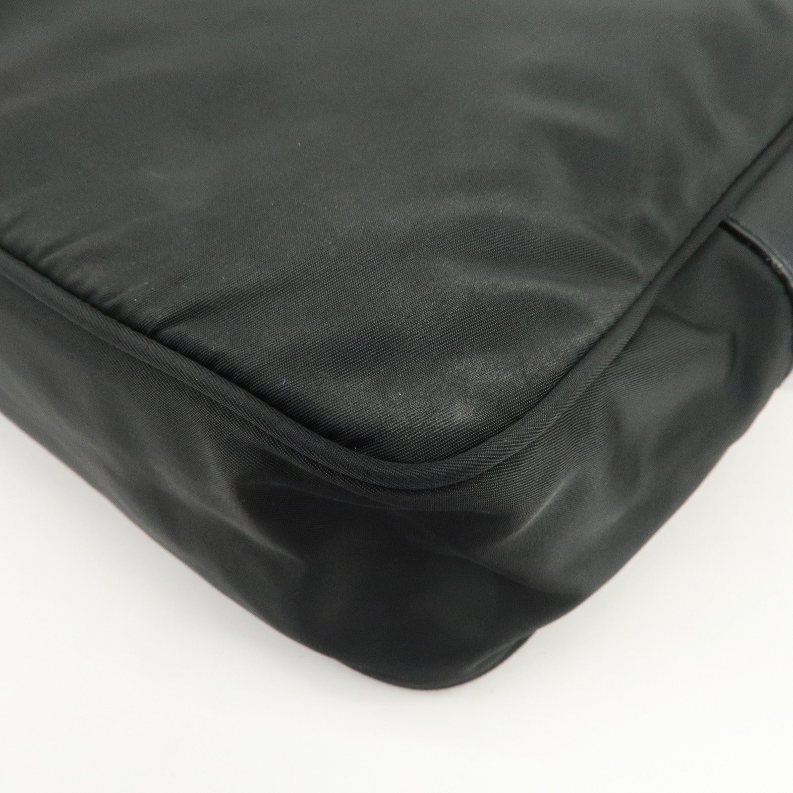 PRADA Triangle Logo Nylon Shoulder Bag Crossbody Bag Black BT0166