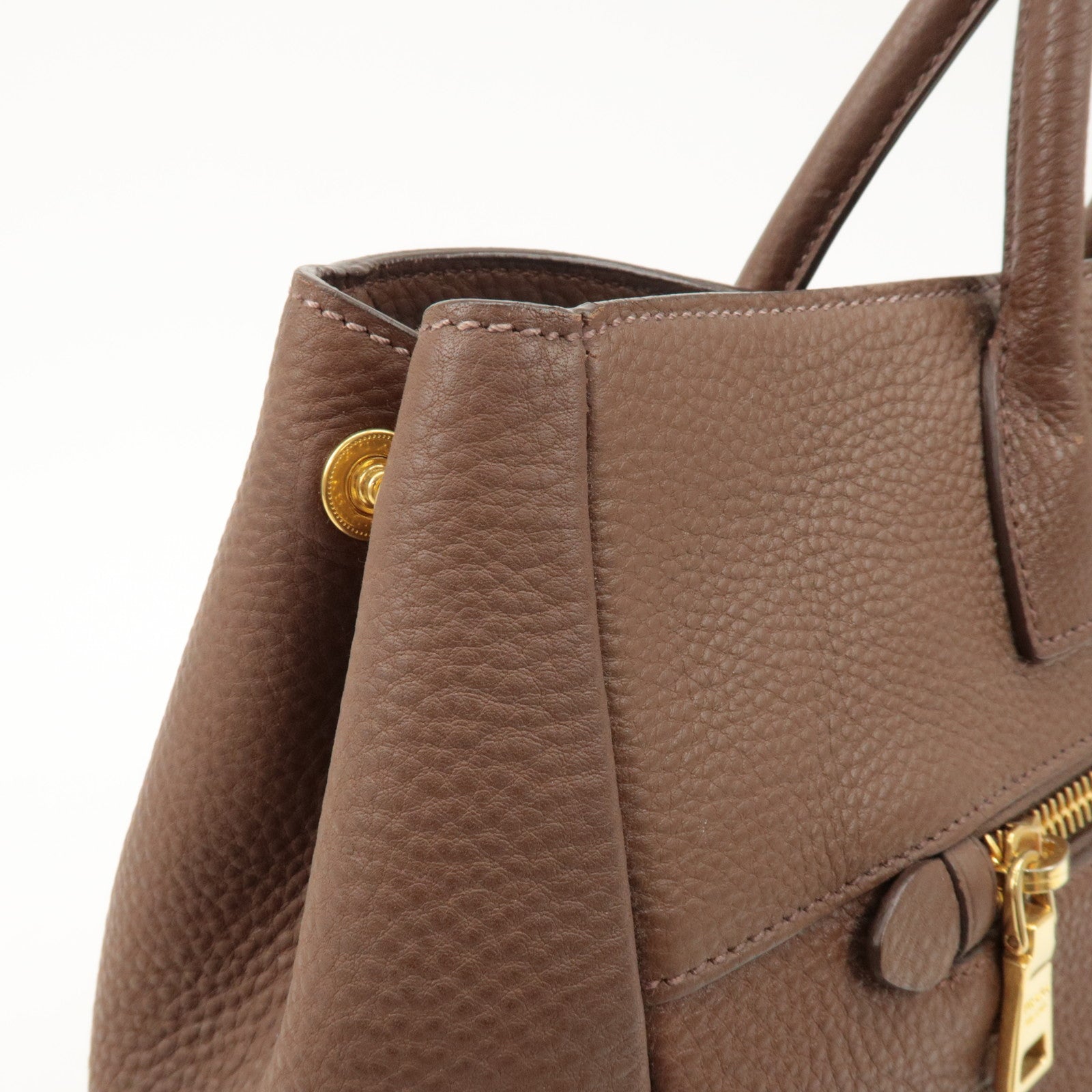 PRADA Vitello Daino Leather 2Way Tote Bag Shoulder Bag BN2545 Used