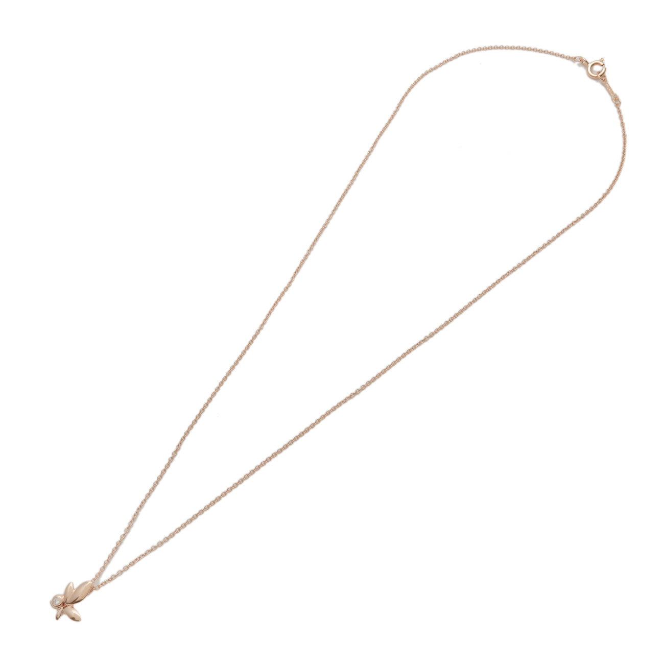 Tiffany & Co Olive Leaf 1P Diamond Necklace K18 750PG Rose Gold