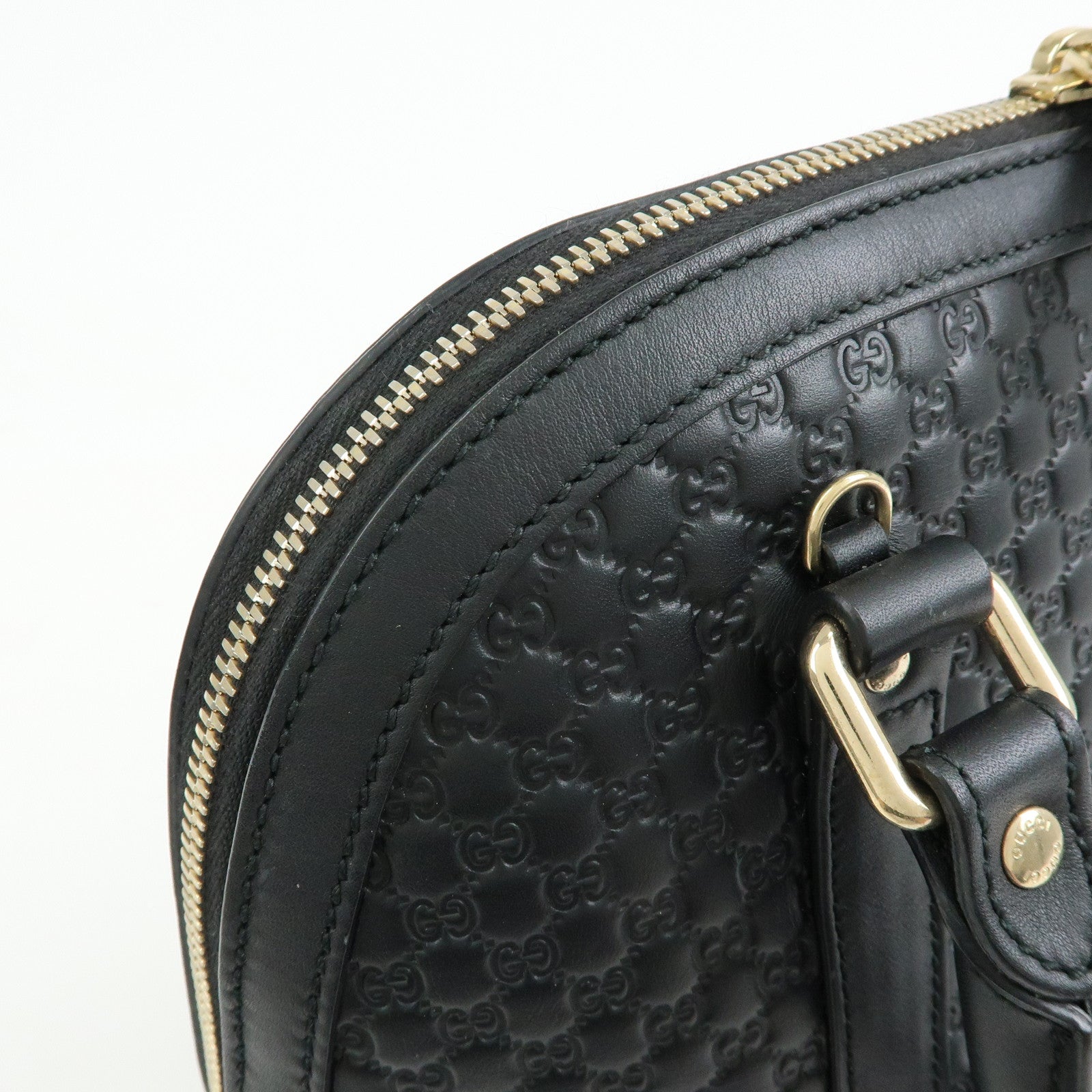 GUCCI Microguccissima Leather 2WAY Bag Hand Bag Black 449663