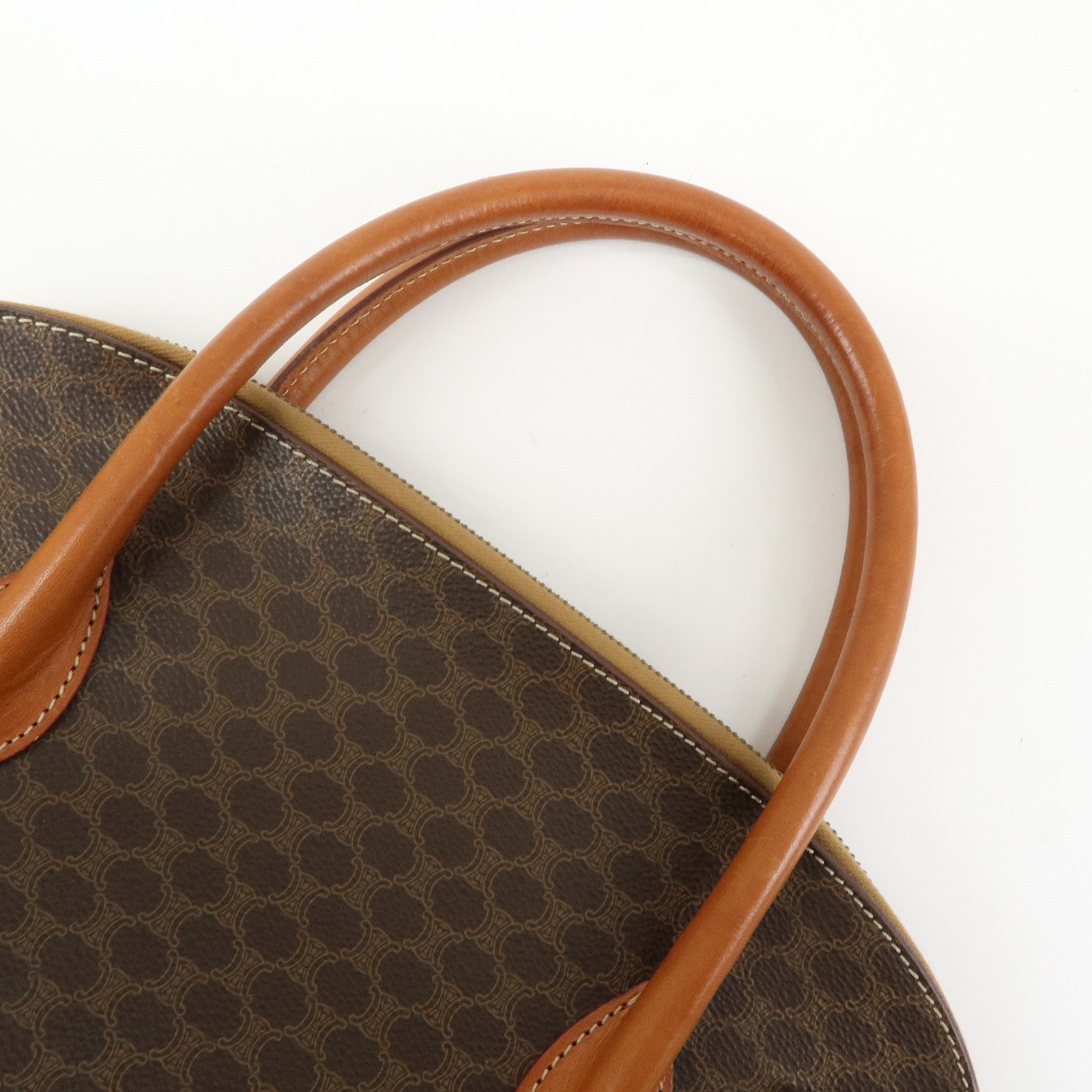 CELINE Macadam PVC Leather 2Way Bag Hand Bag Brown